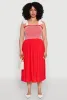 Plus Size Smocked Tie Shoulder Midi Dress sold by Rainbow