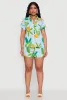Banana Tropical Print Fixed Cuff Shirt sold by Rainbow