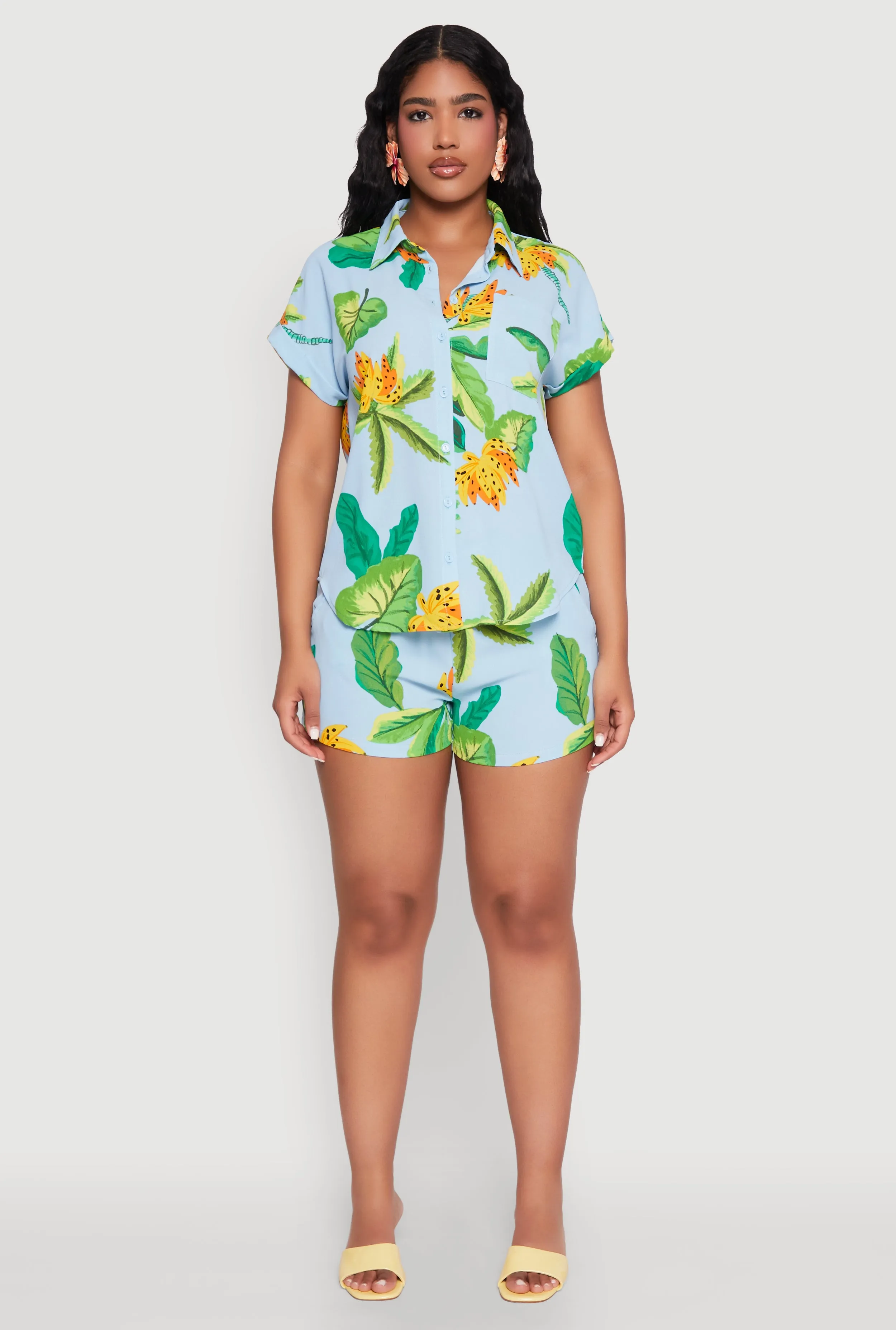 Banana Tropical Print Fixed Cuff Shirt sold by Rainbow product image thumbnail 3