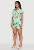 Banana Tropical Print Fixed Cuff Shirt sold by Rainbow