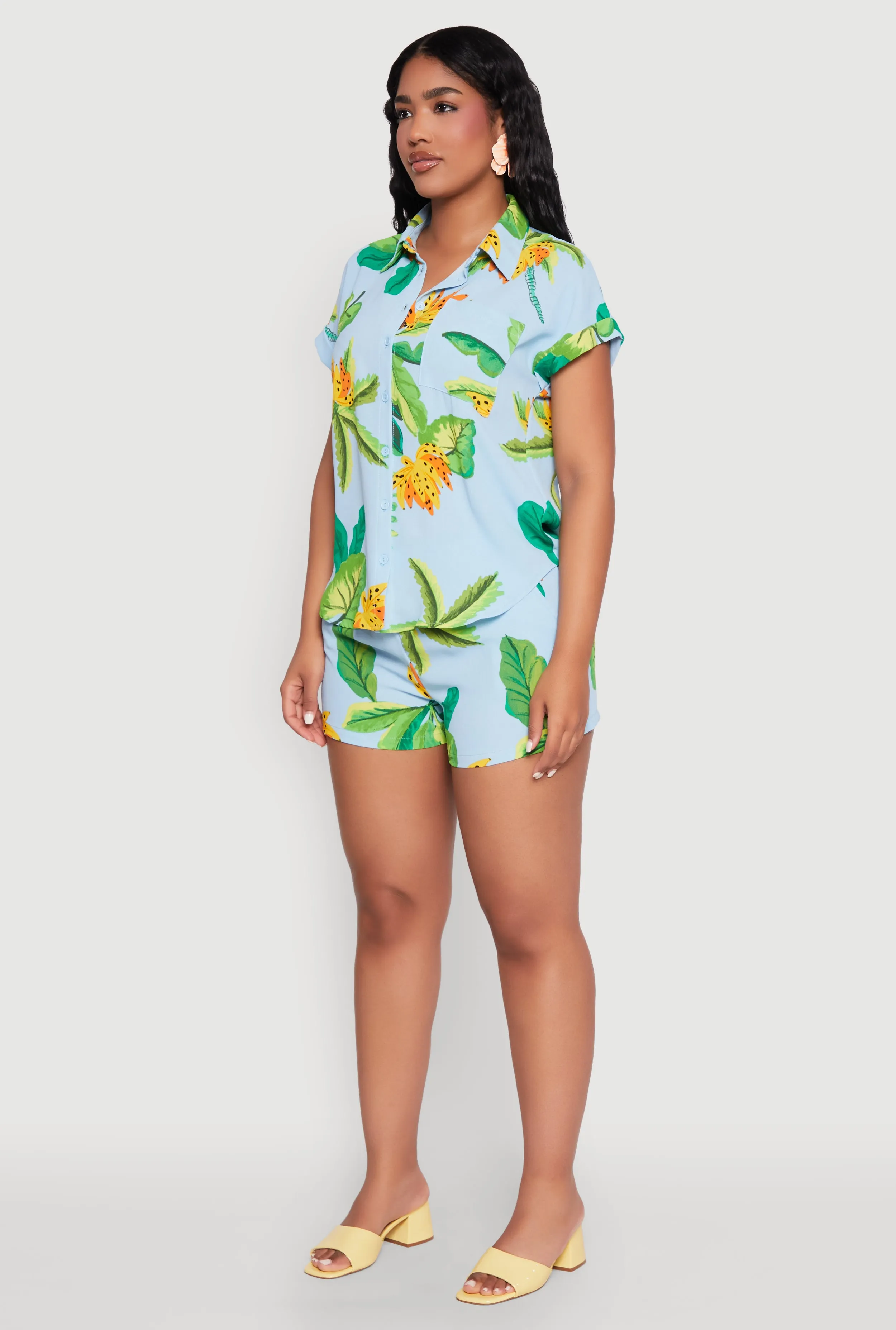 Banana Tropical Print Fixed Cuff Shirt sold by Rainbow product image thumbnail 5