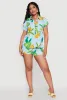 Banana Tropical Print Fixed Cuff Shirt sold by Rainbow