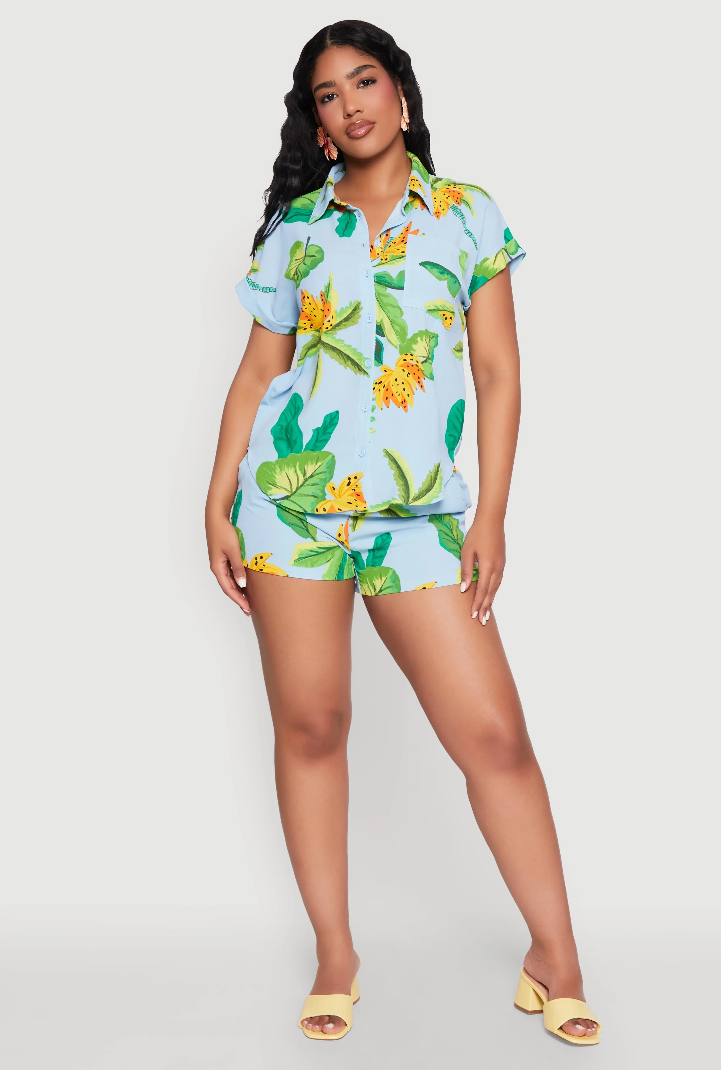 Banana Tropical Print Fixed Cuff Shirt sold by Rainbow product image thumbnail 2