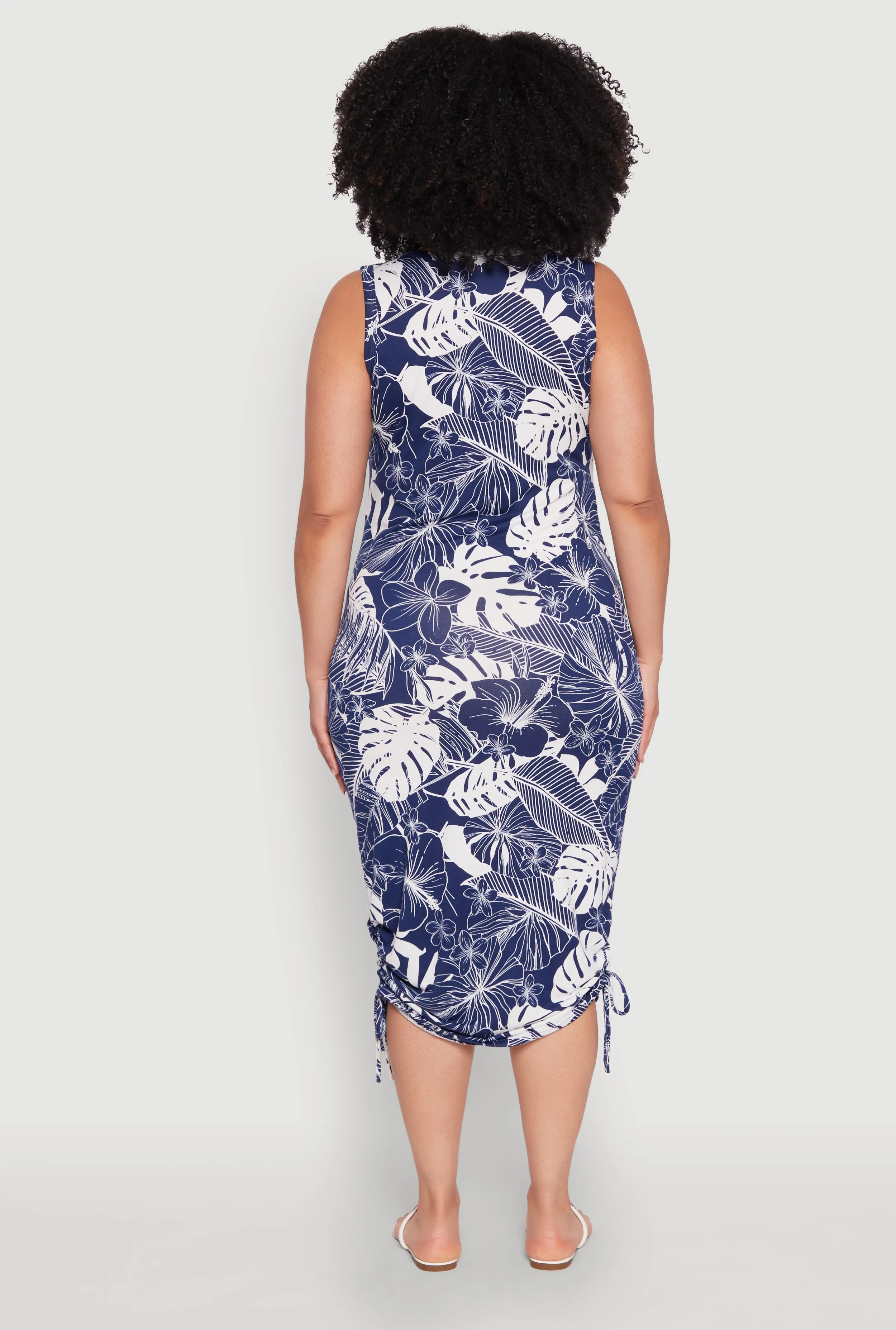 Plus Size Leaf Print Midi Dress sold by Rainbow product image thumbnail 5