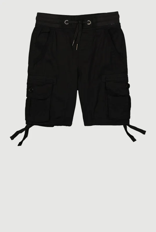 Little Boys Tie Hem Cargo Shorts sold by Rainbow