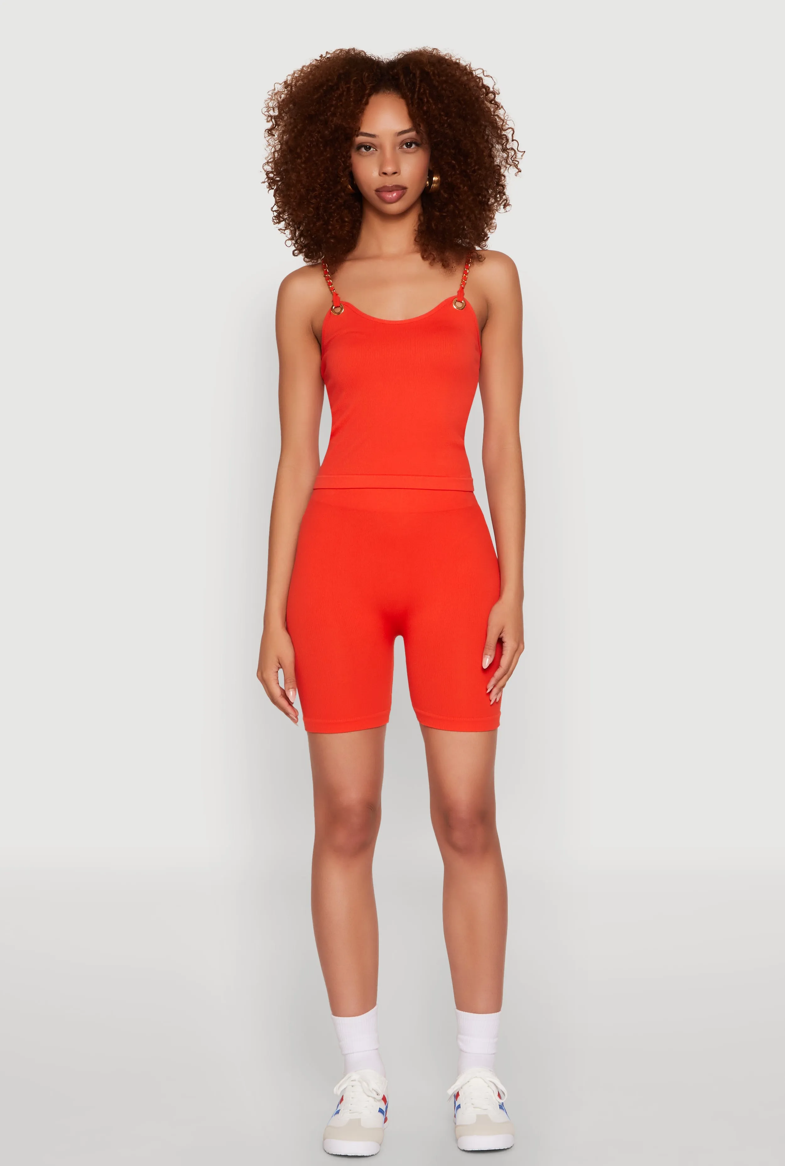 Metallic Chain Strap Seamless Cami and Shorts sold by Rainbow