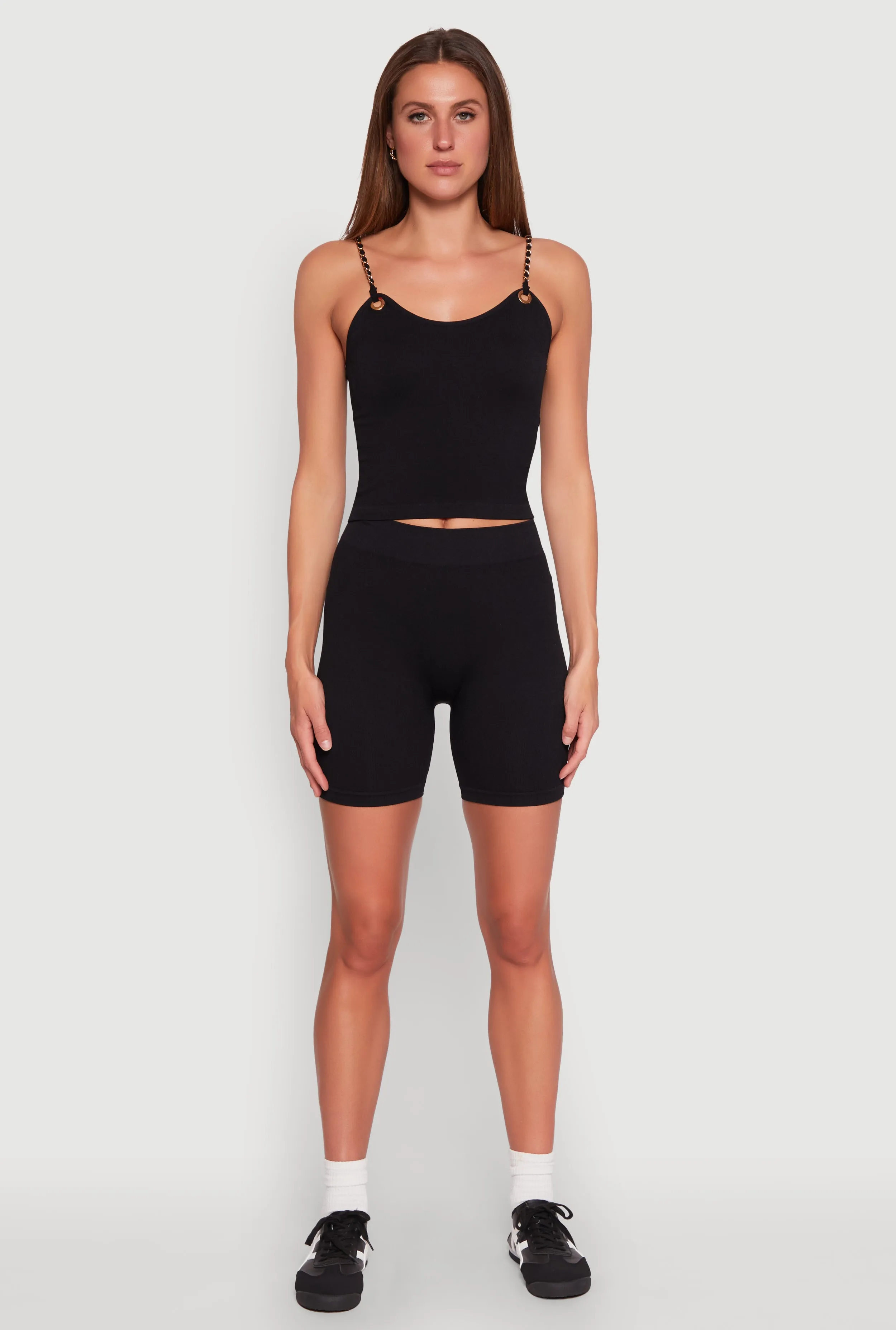 Metallic Chain Strap Seamless Cami and Shorts sold by Rainbow product image thumbnail 2