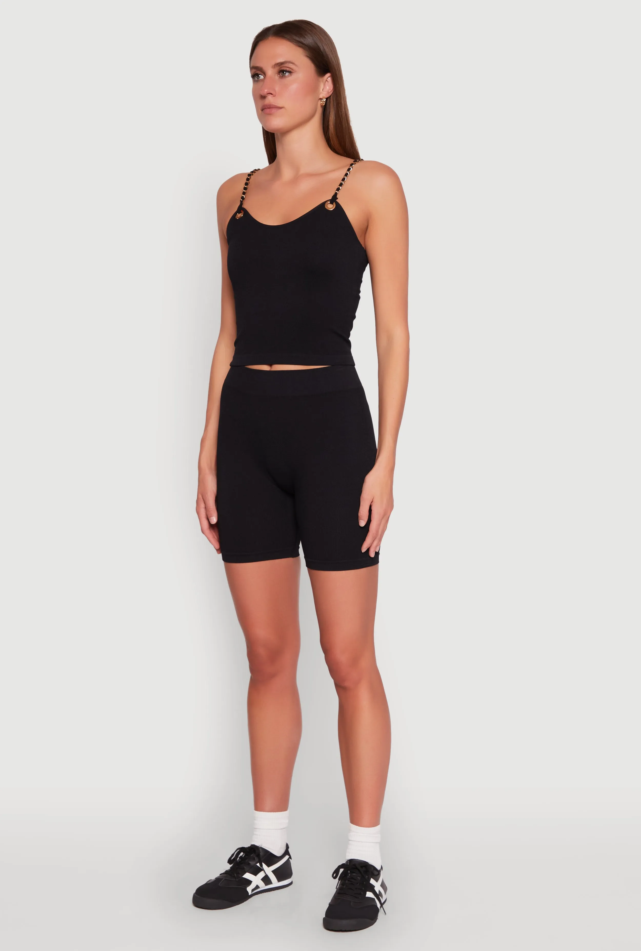 Metallic Chain Strap Seamless Cami and Shorts sold by Rainbow product image thumbnail 3