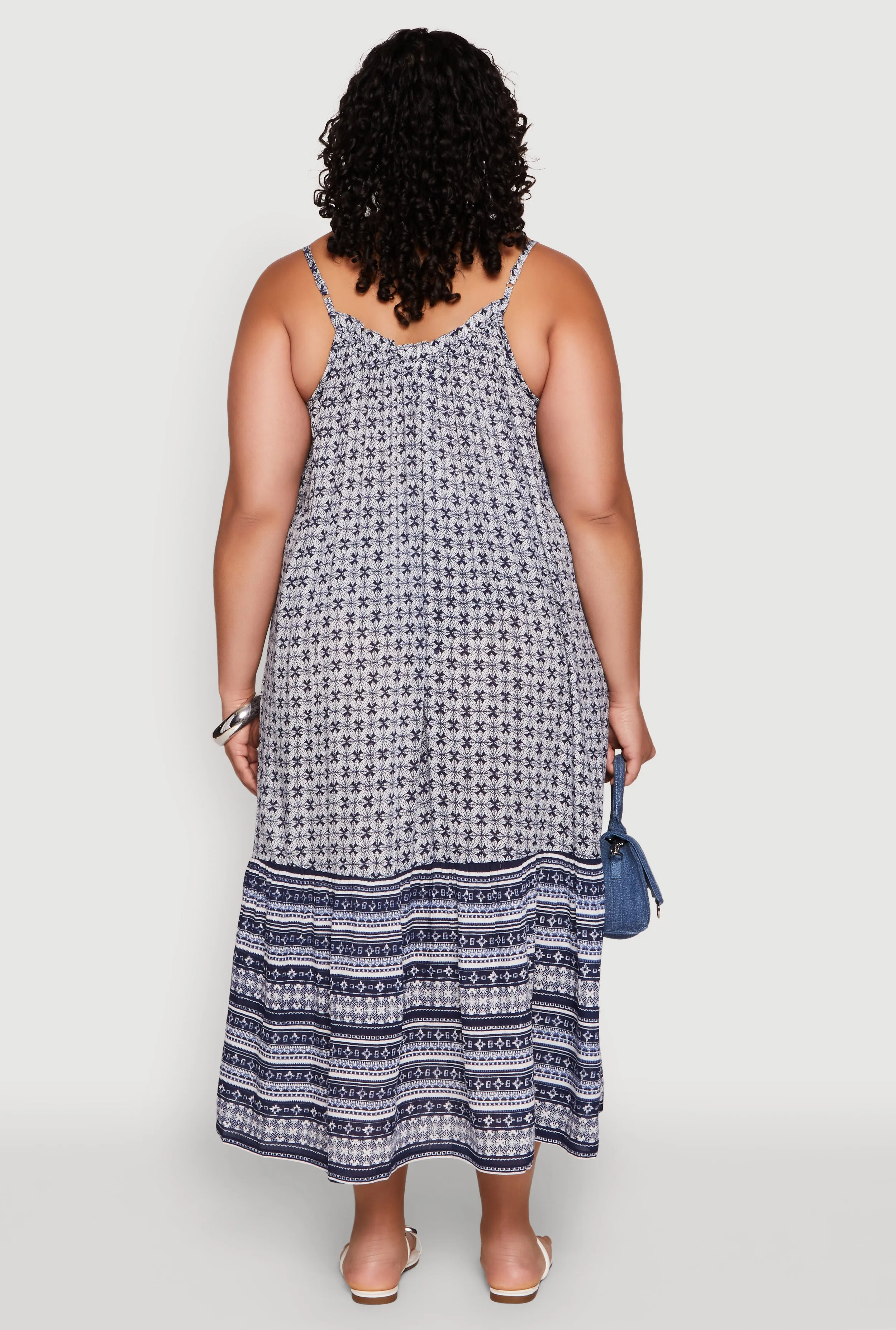 Plus Size Border Print Keyhole Maxi Dress sold by Rainbow product image thumbnail 5