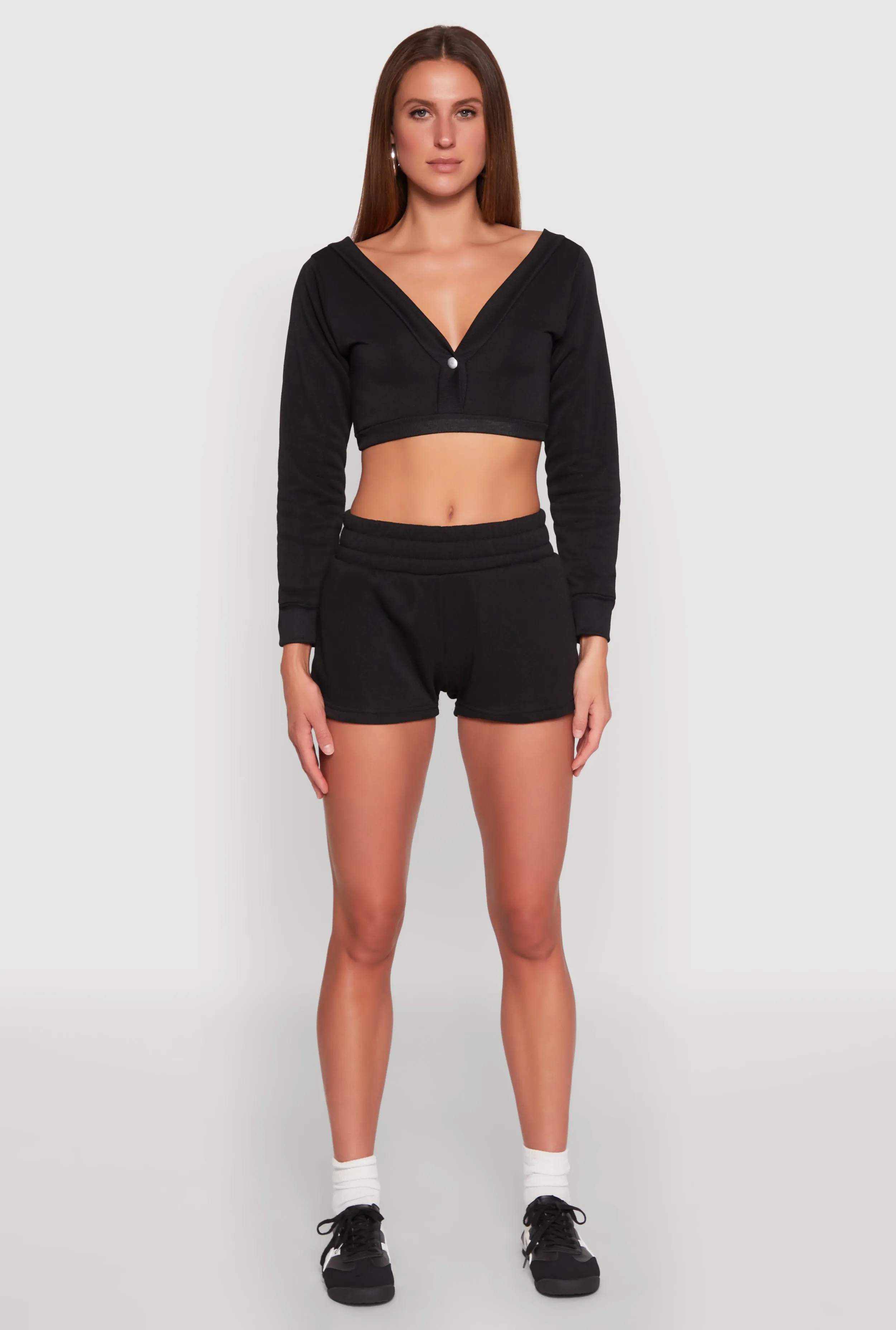Fleece Plunge Cropped Sweatshirt sold by Rainbow product image thumbnail 2