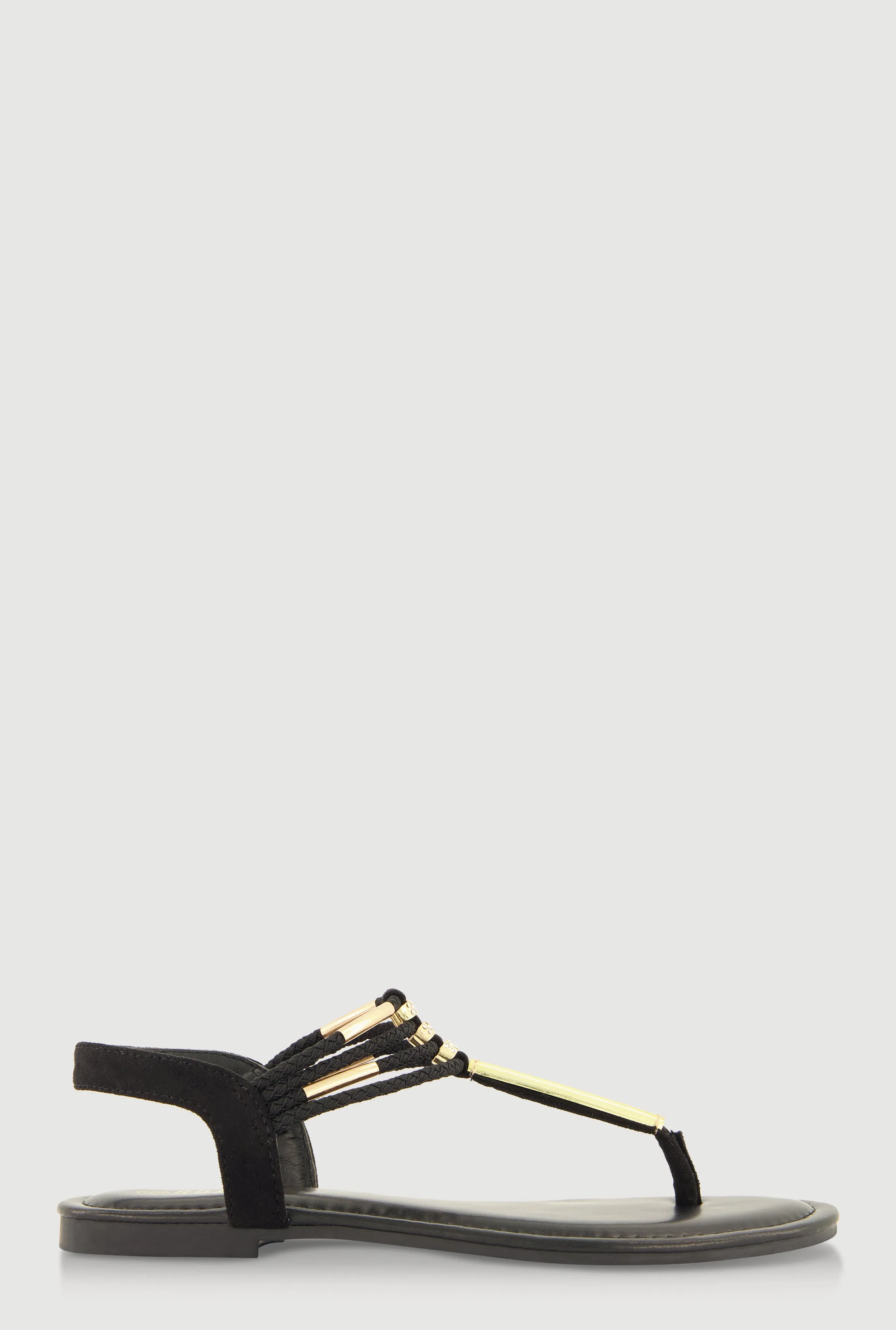 Metallic Pendant Ankle Strap Thong Sandals sold by Rainbow product image thumbnail 2