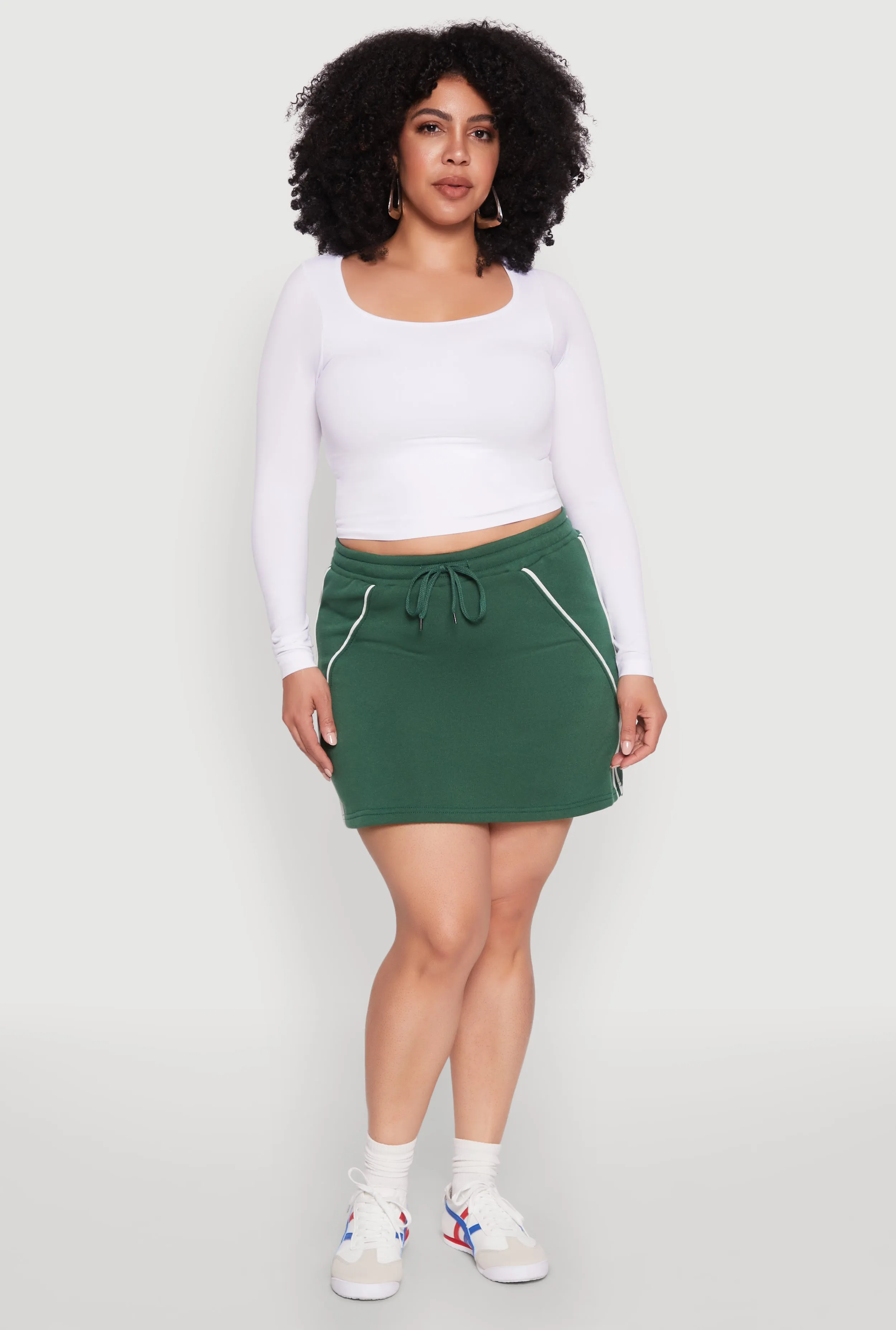 Plus Size Contrast Trim Skort sold by Rainbow