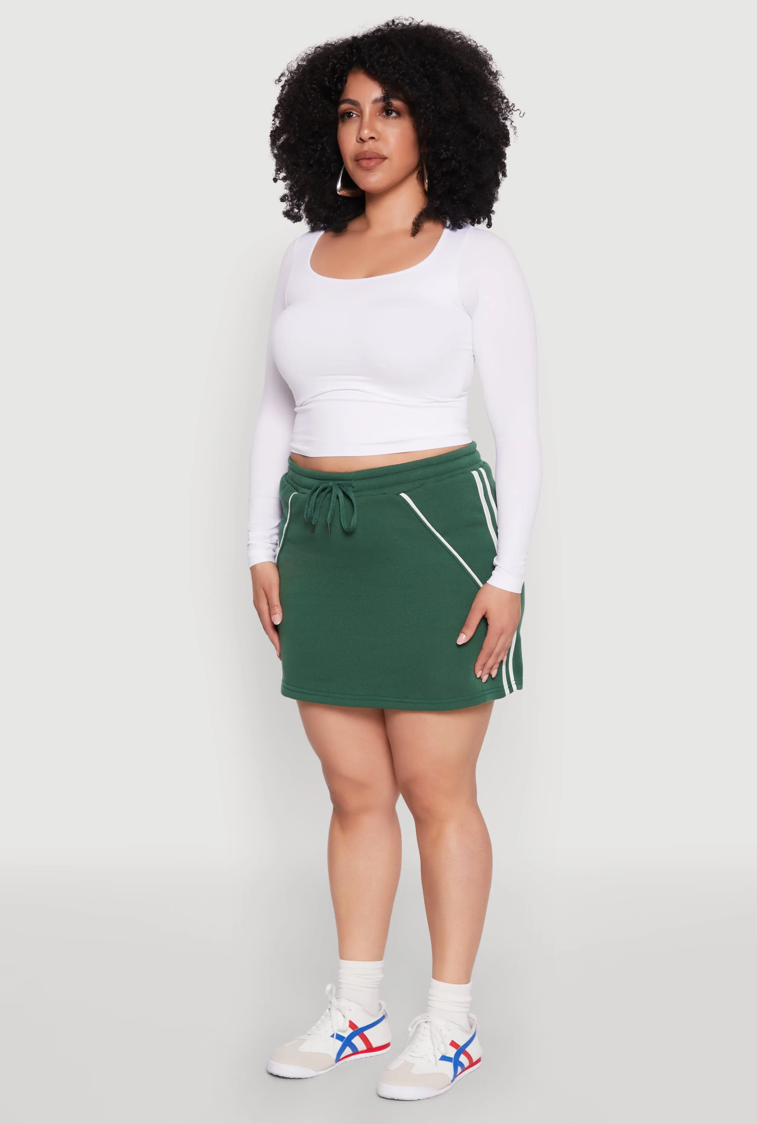 Plus Size Contrast Trim Skort sold by Rainbow product image thumbnail 3