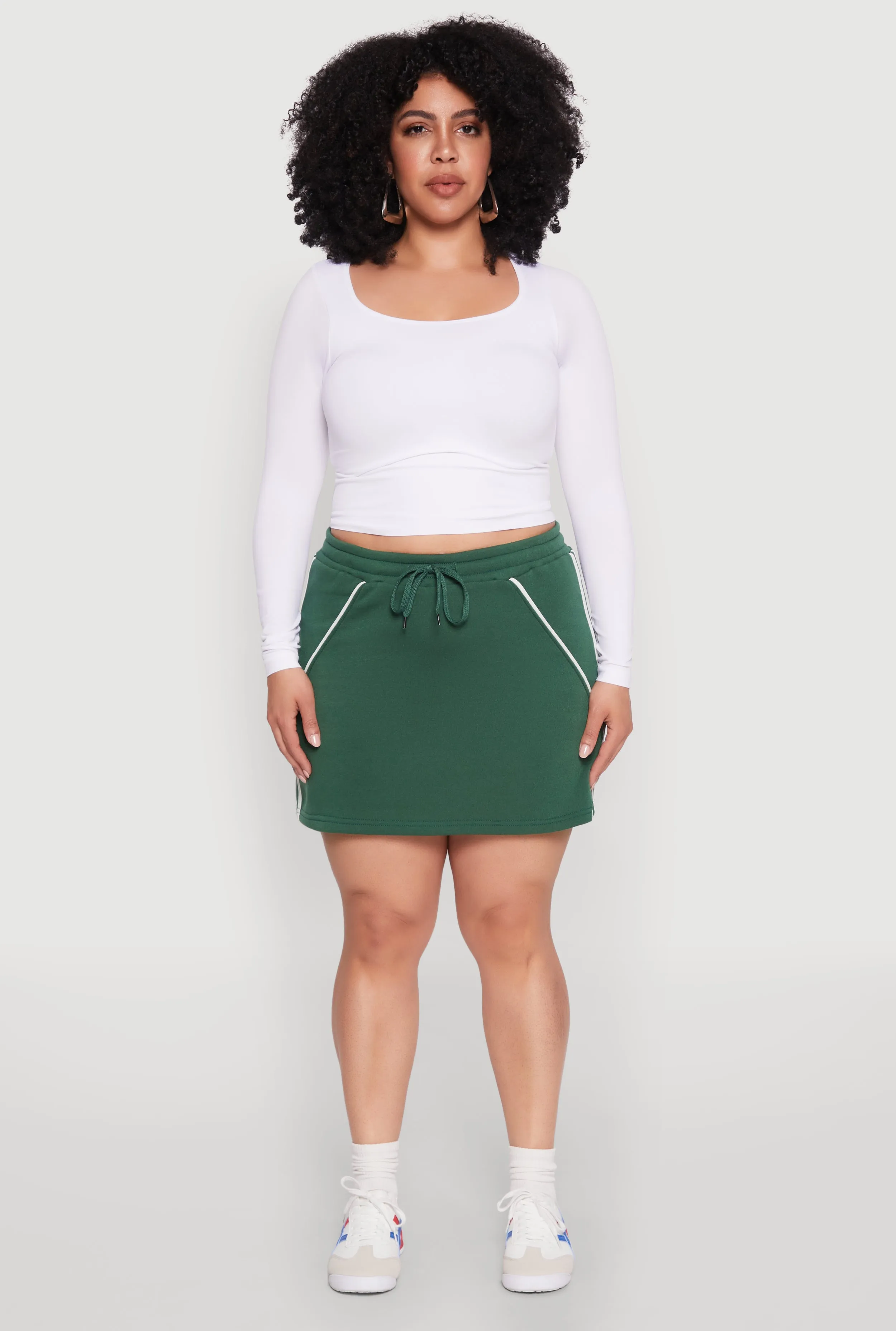 Plus Size Contrast Trim Skort sold by Rainbow product image thumbnail 2