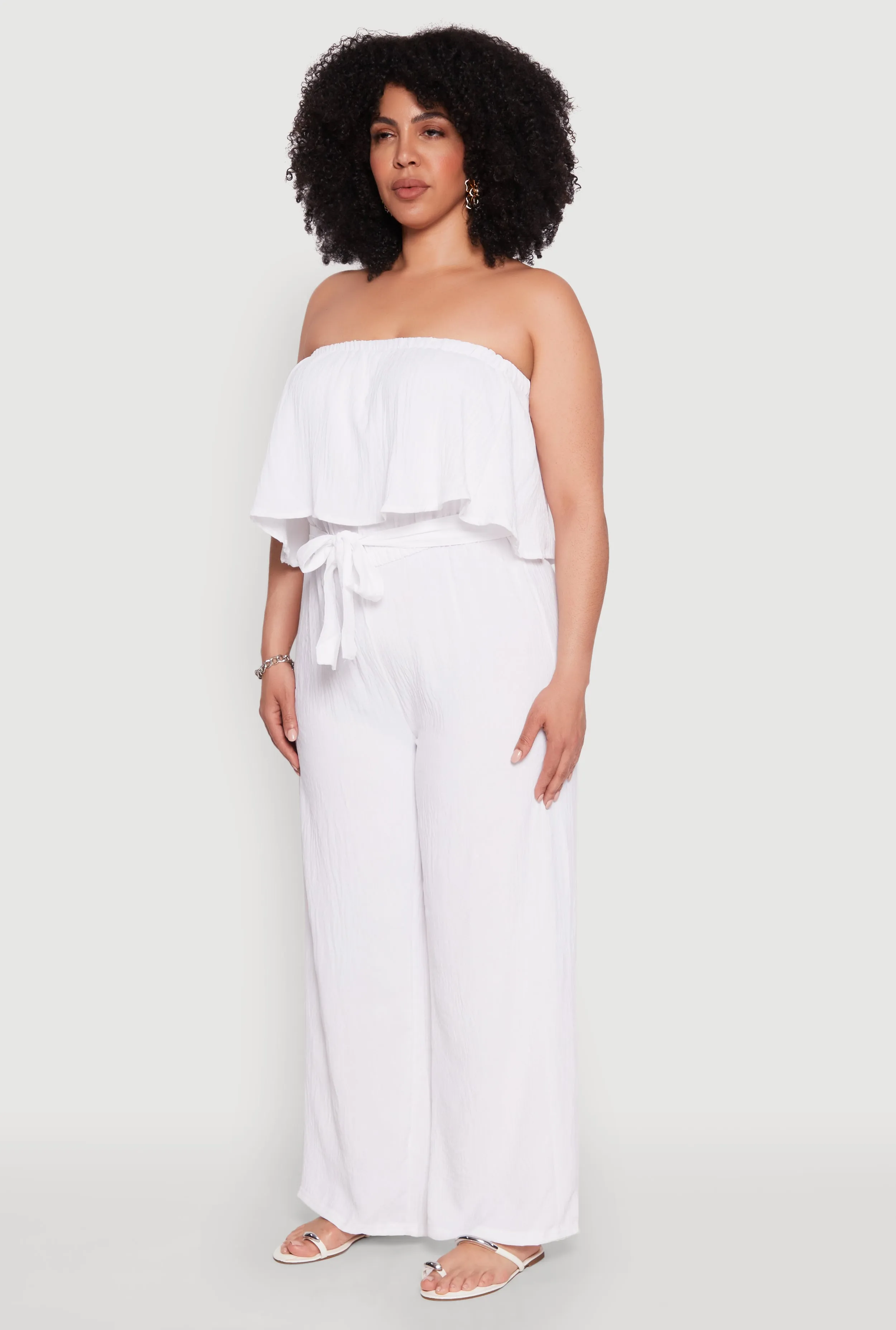 Plus Size Ruffle Overlay Jumpsuit sold by Rainbow product image thumbnail 3