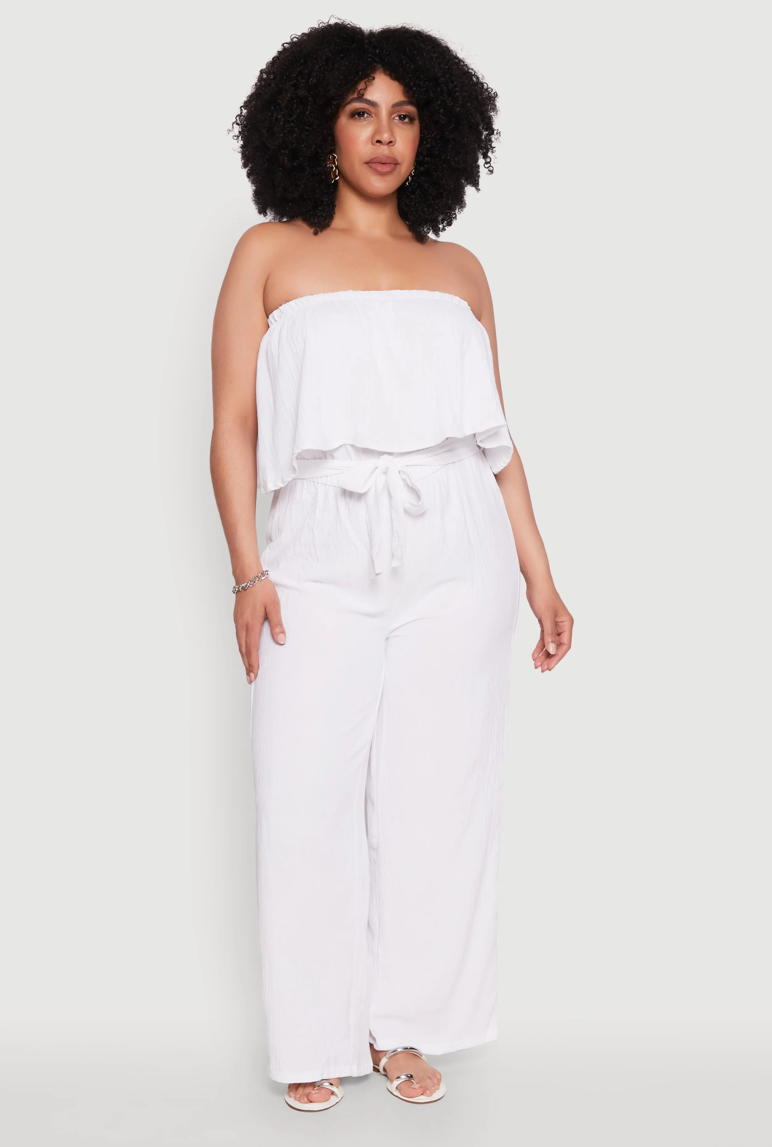 Plus Size Ruffle Overlay Jumpsuit sold by Rainbow product image thumbnail 2