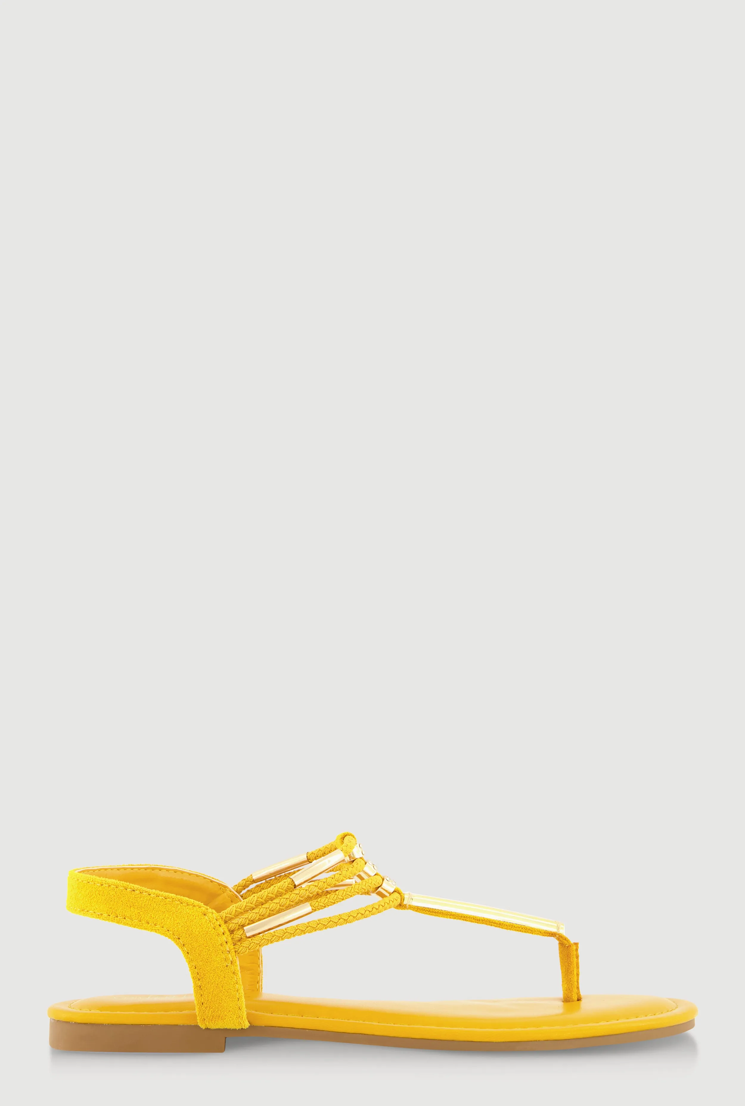 Metallic Pendant Ankle Strap Thong Sandals sold by Rainbow product image thumbnail 2