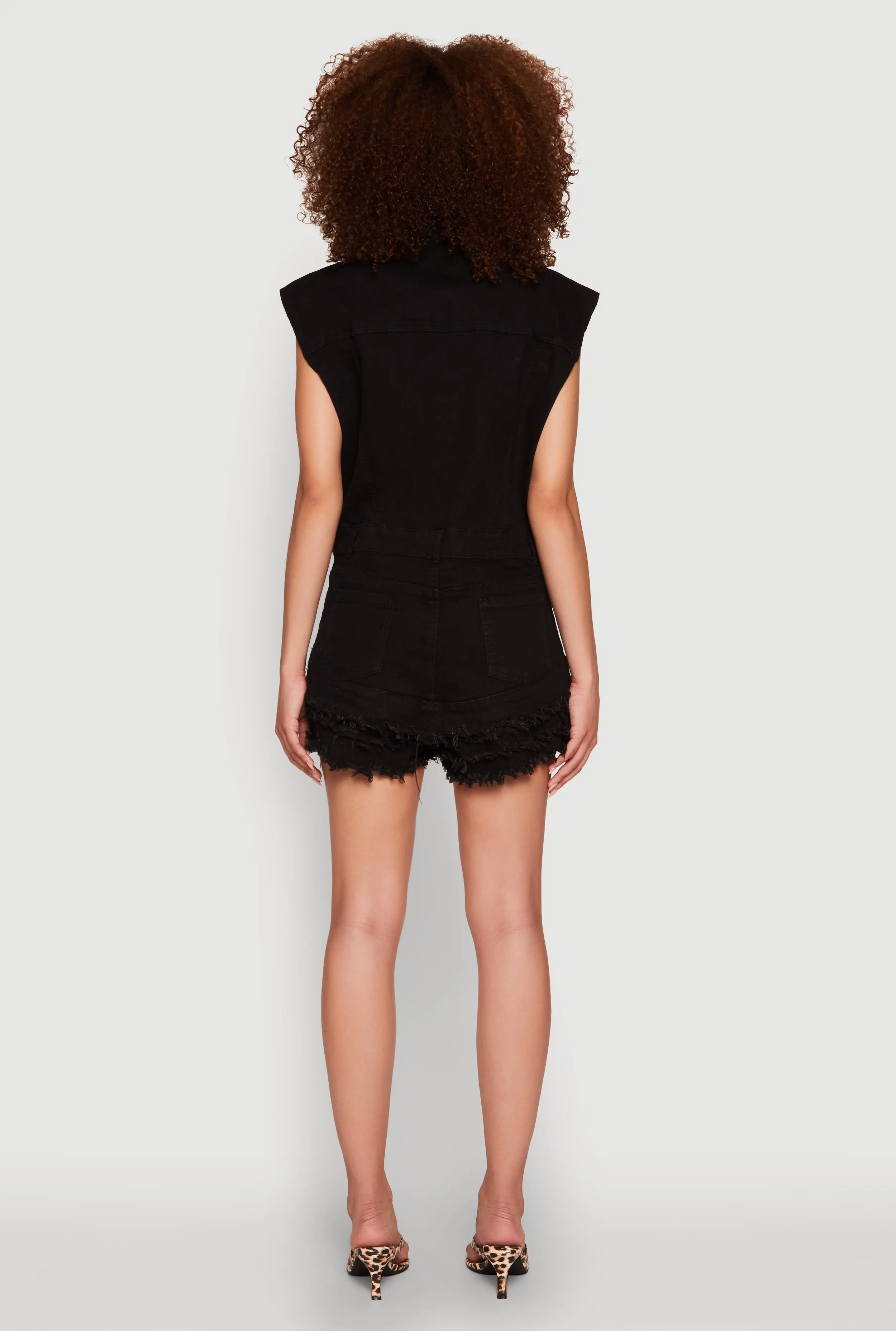 Daisy Tiered Frayed Denim Romper sold by Rainbow product image thumbnail 5