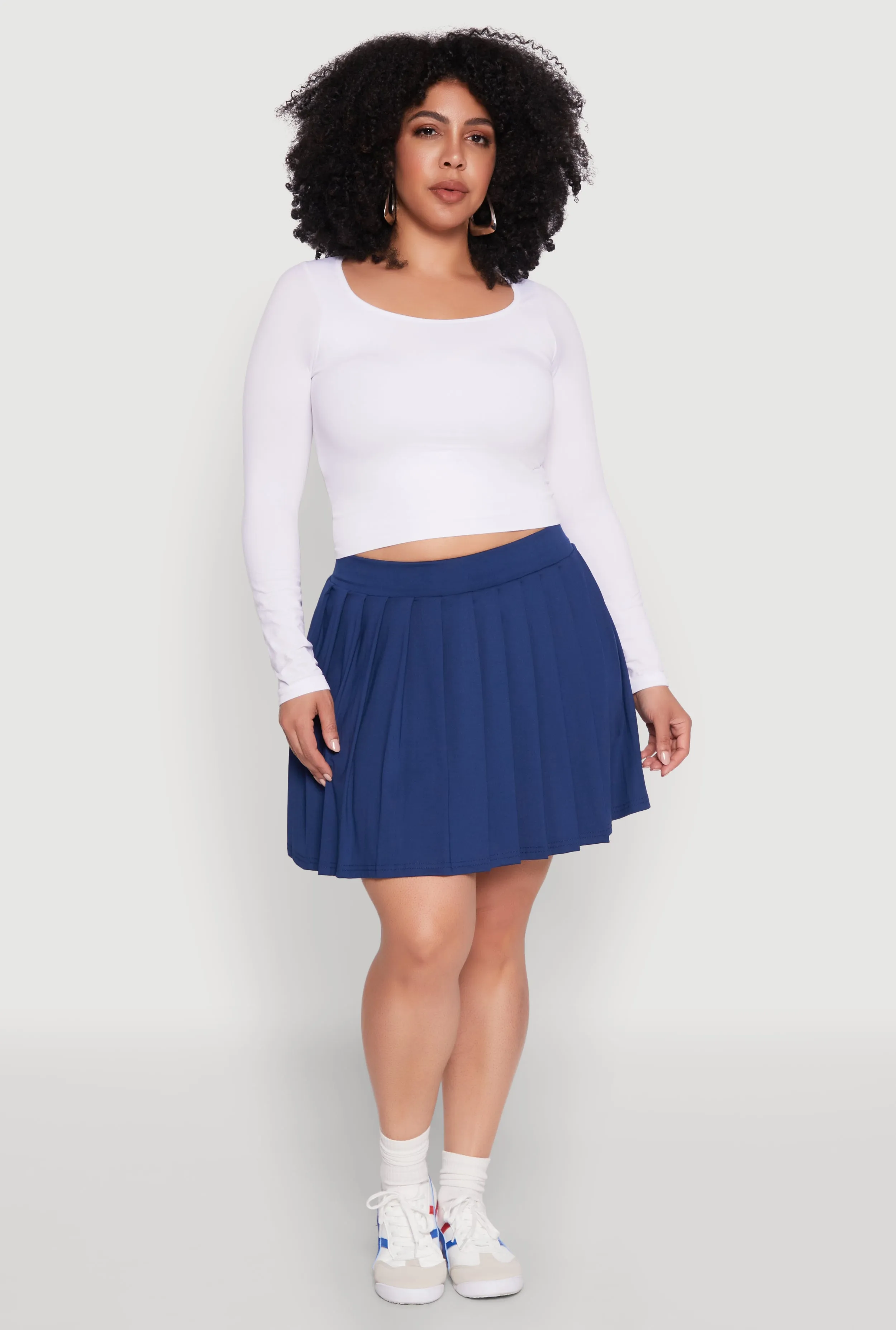 Plus Size Pleated Tennis Skirt sold by Rainbow