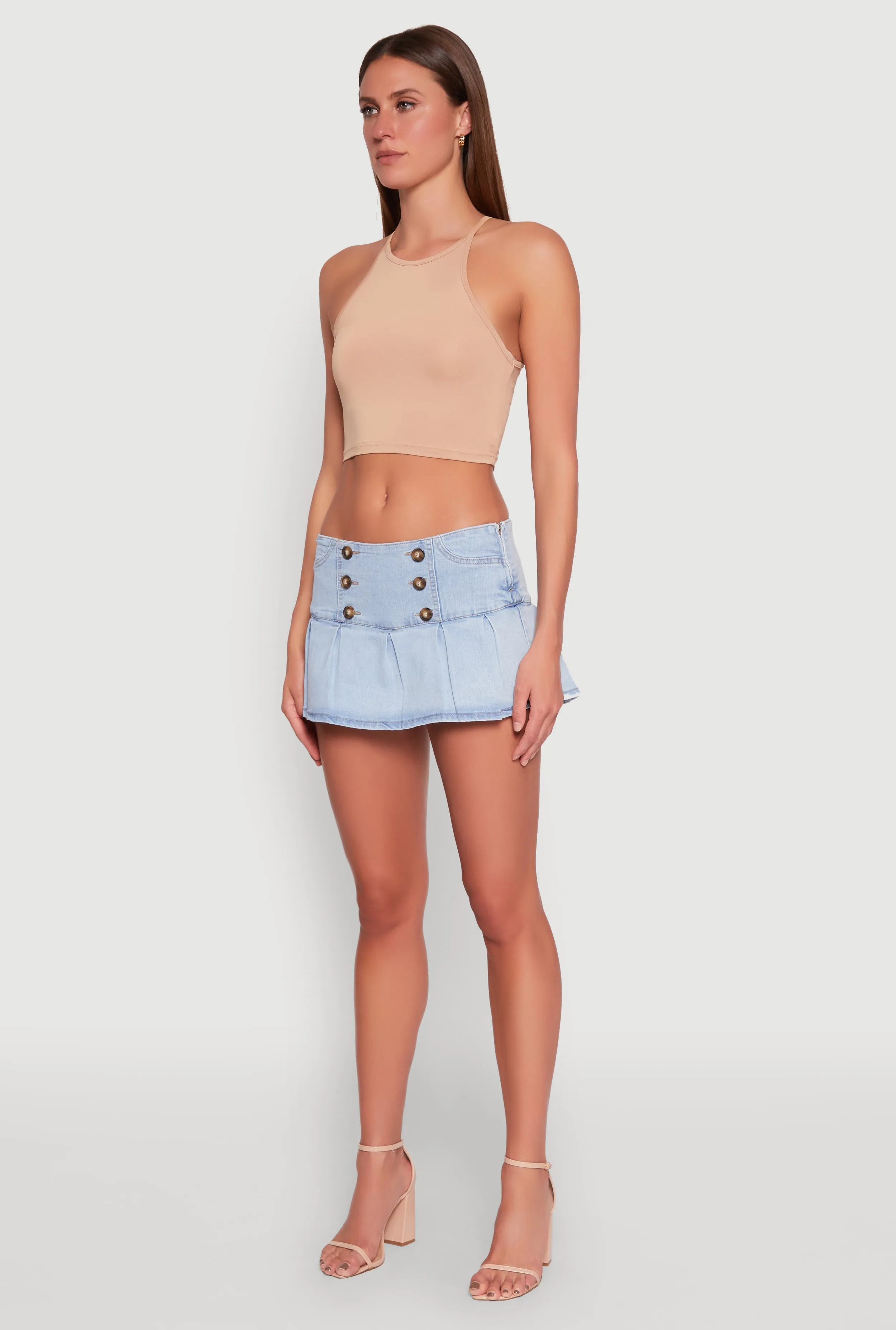 Almost Famous Side Zip Pleated Sailor Skort sold by Rainbow product image thumbnail 3