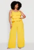Plus Size Airy Tiered Palazzo Pants sold by Rainbow