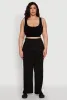Plus Size Contrast Trim Wide Leg Pants sold by Rainbow
