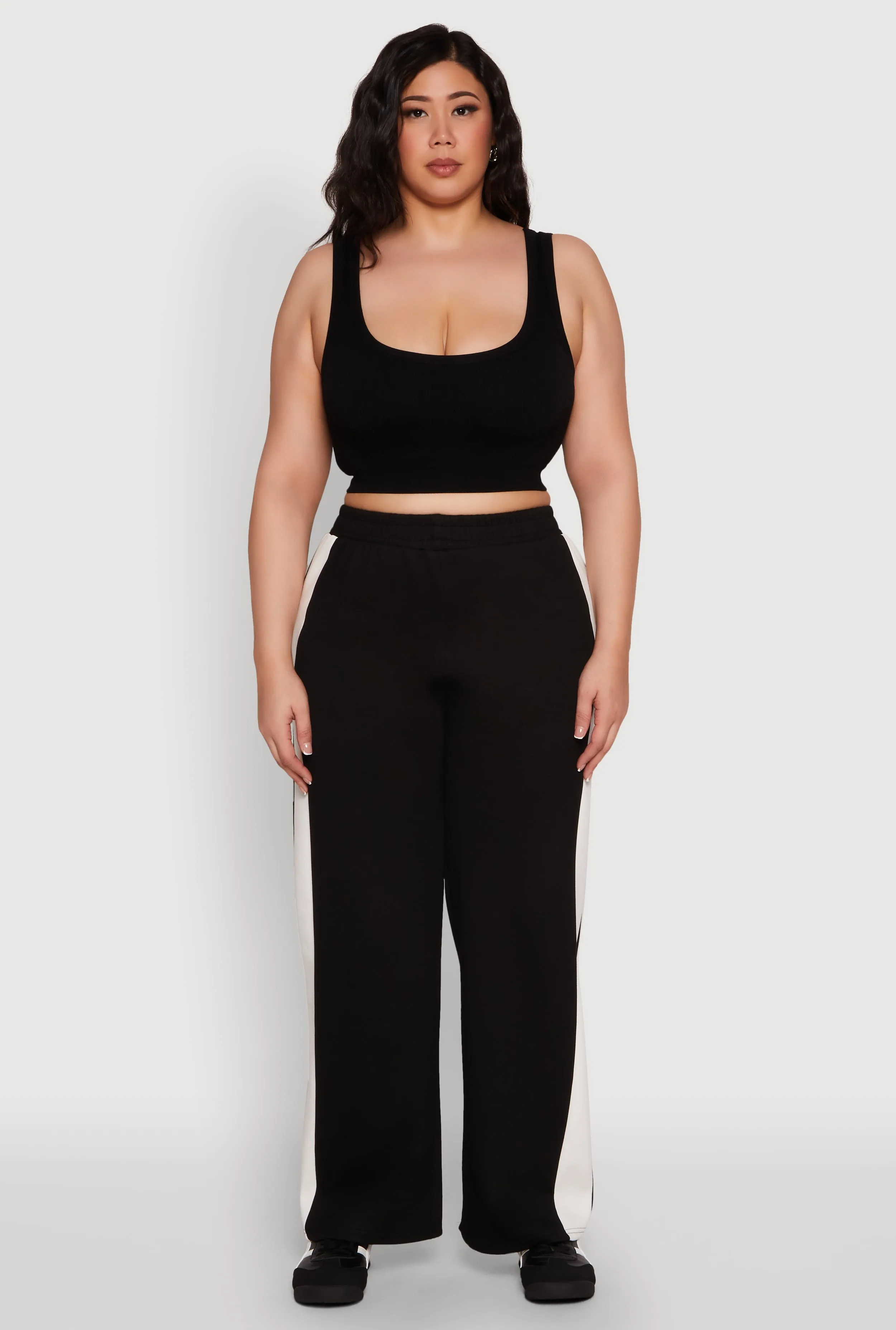 Plus Size Contrast Trim Wide Leg Pants sold by Rainbow product image thumbnail 2