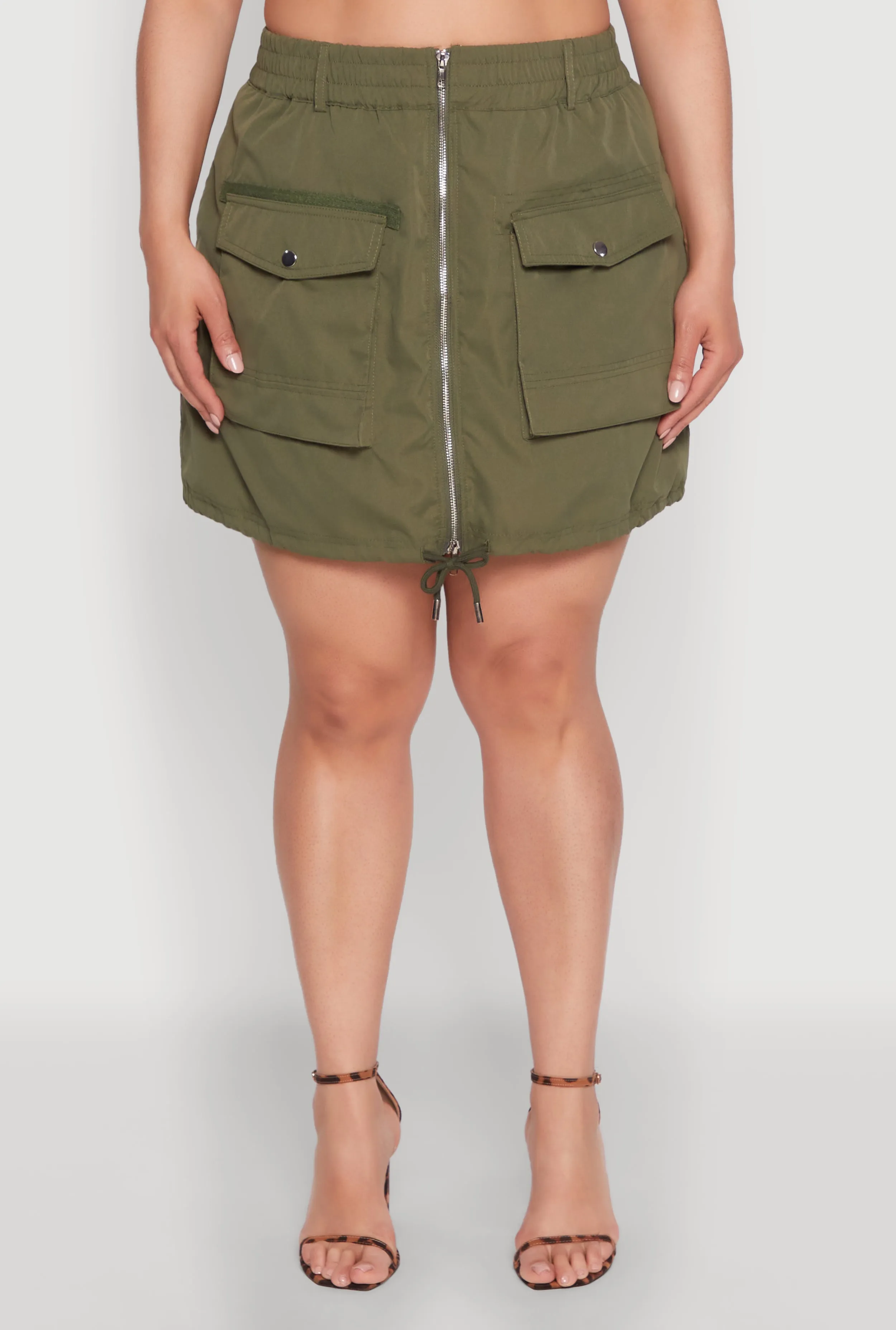 Plus Size Zip Front Cargo Pocket Skirt sold by Rainbow product image thumbnail 5