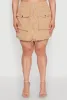Plus Size Zip Front Cargo Pocket Skirt sold by Rainbow