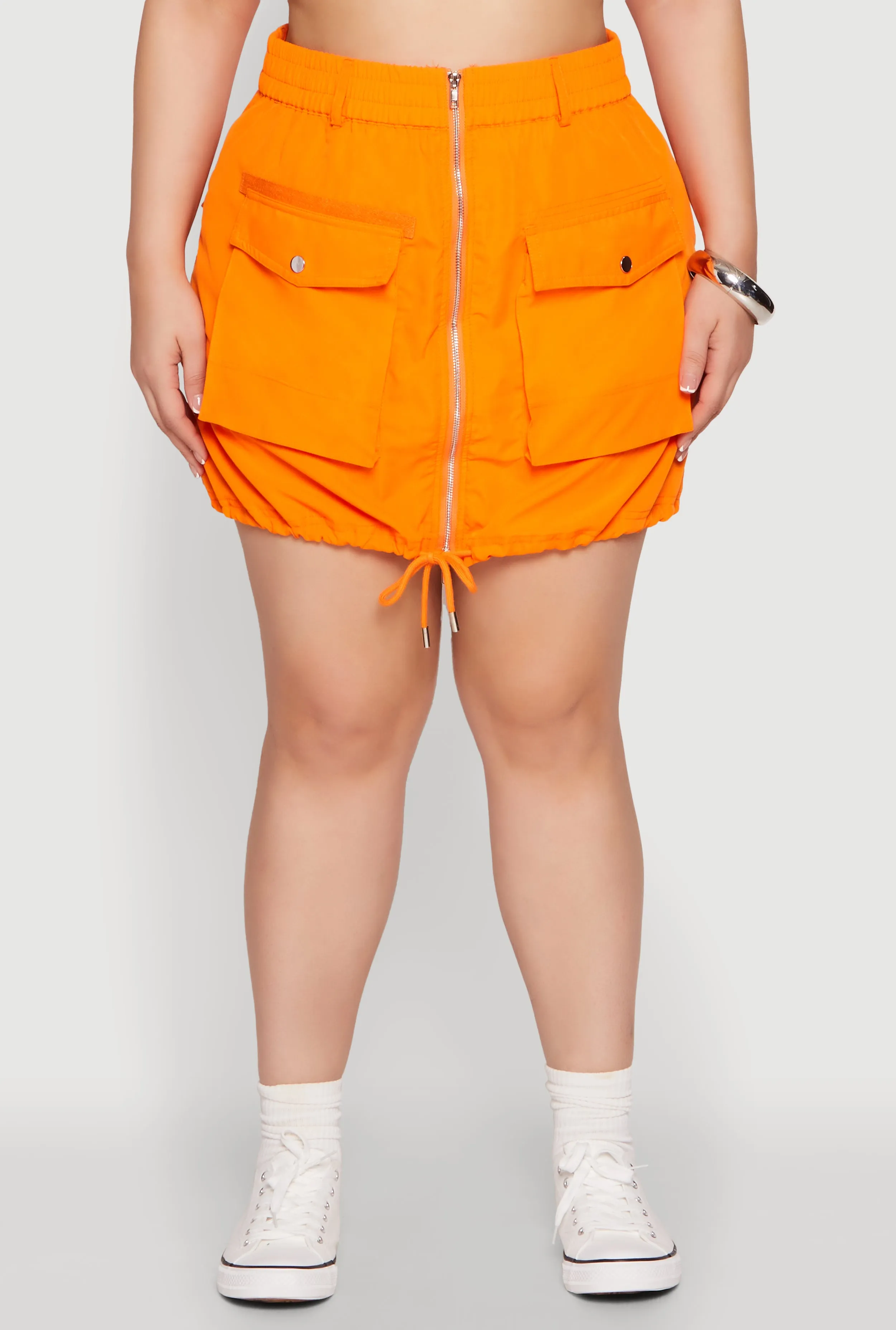 Plus Size Zip Front Cargo Pocket Skirt sold by Rainbow product image thumbnail 5