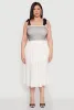 Plus Size Smocked Tie Shoulder Midi Dress sold by Rainbow