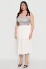 Plus Size Smocked Tie Shoulder Midi Dress sold by Rainbow