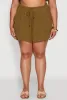 Plus Size Airy Drawstring Detail Shorts sold by Rainbow