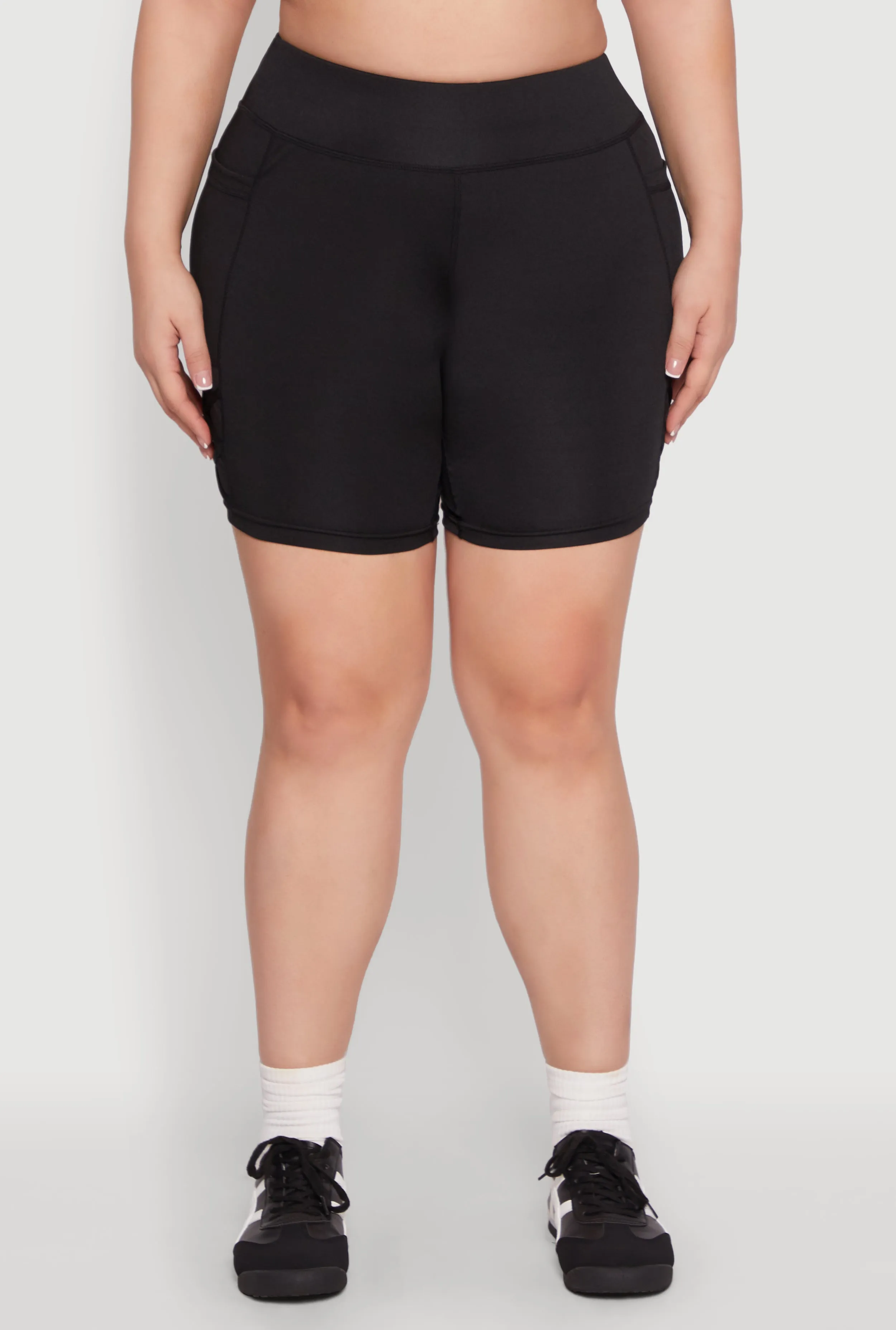 Plus Size Caged Mesh Detail Side Pocket Bike Shorts sold by Rainbow product image thumbnail 5