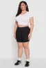 Plus Size Caged Mesh Detail Side Pocket Bike Shorts sold by Rainbow