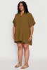 Plus Size Airy Oversized Slit Hem Shirt sold by Rainbow