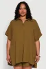 Plus Size Airy Oversized Slit Hem Shirt sold by Rainbow