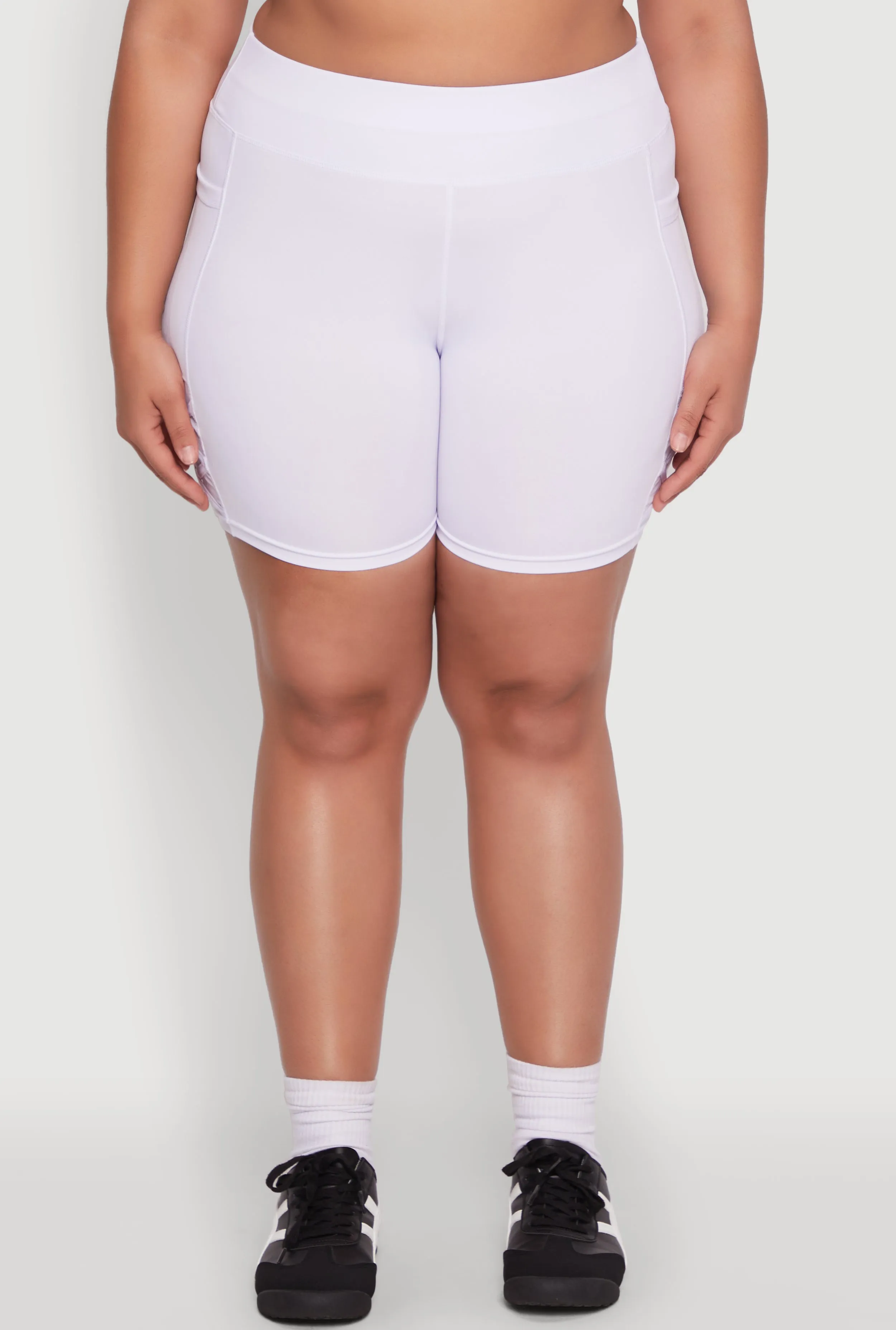 Plus Size Caged Mesh Detail Side Pocket Bike Shorts sold by Rainbow product image thumbnail 5