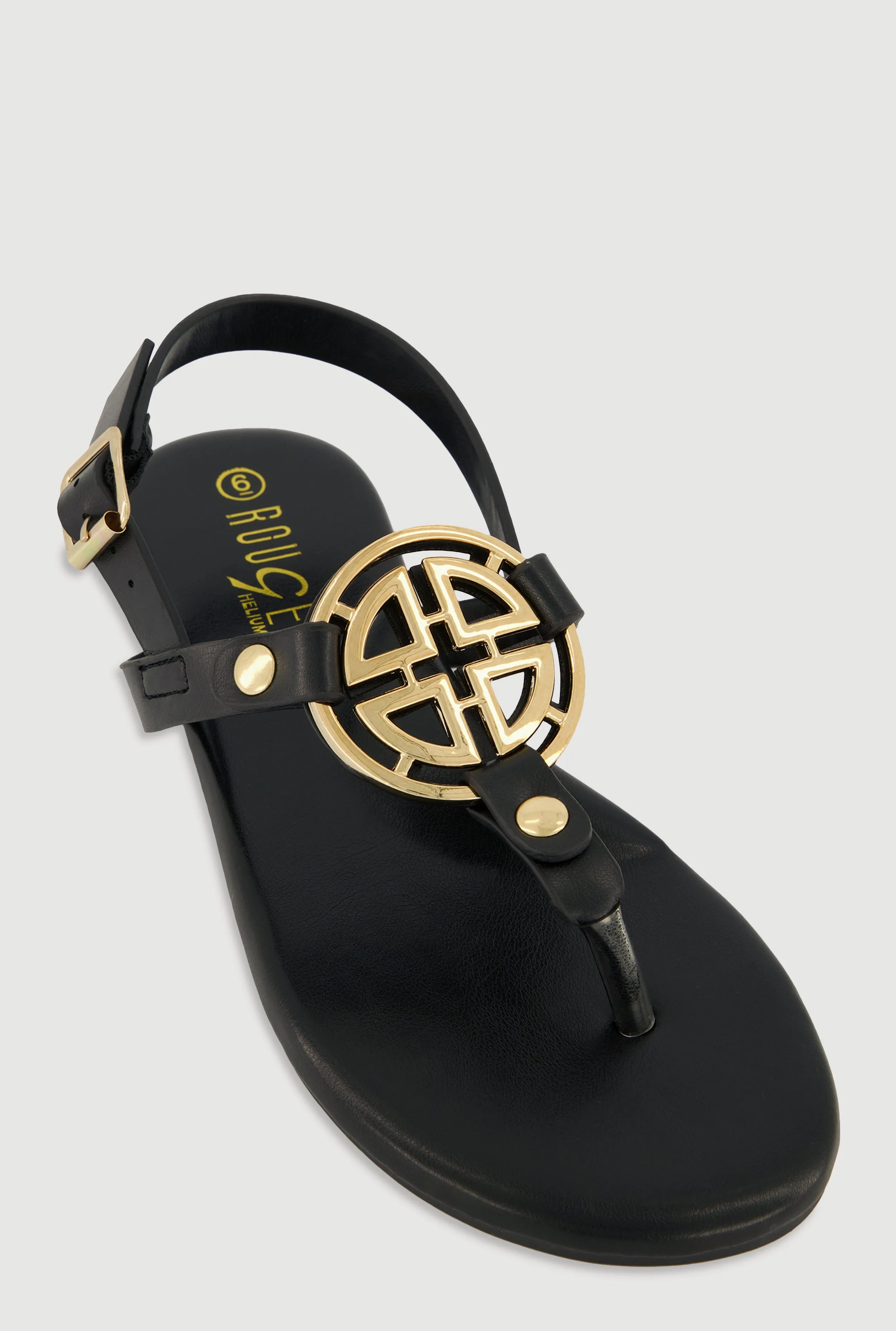 Metallic Geometric Pendant Thong Sandals sold by Rainbow