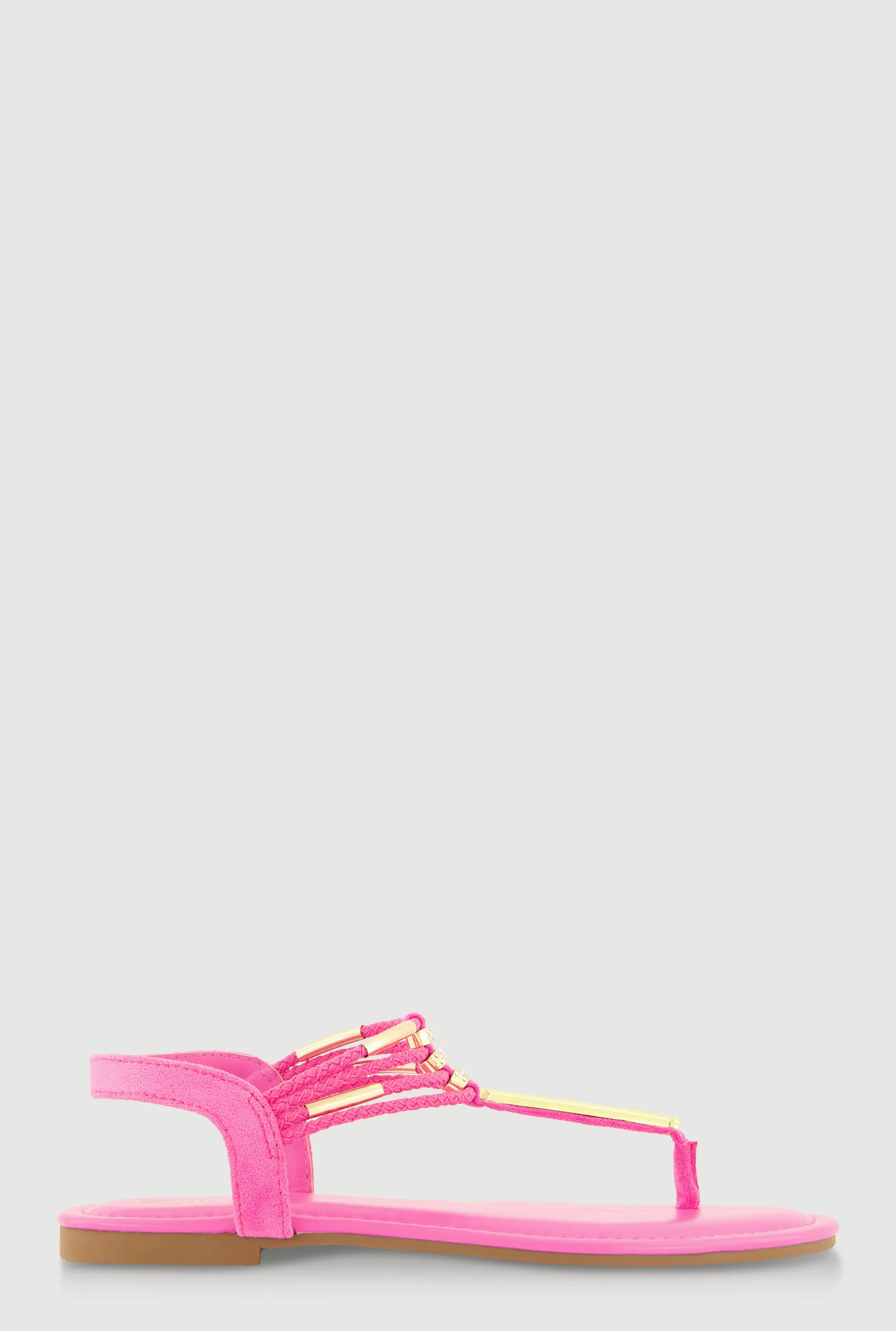 Metallic Pendant Ankle Strap Thong Sandals sold by Rainbow product image thumbnail 2