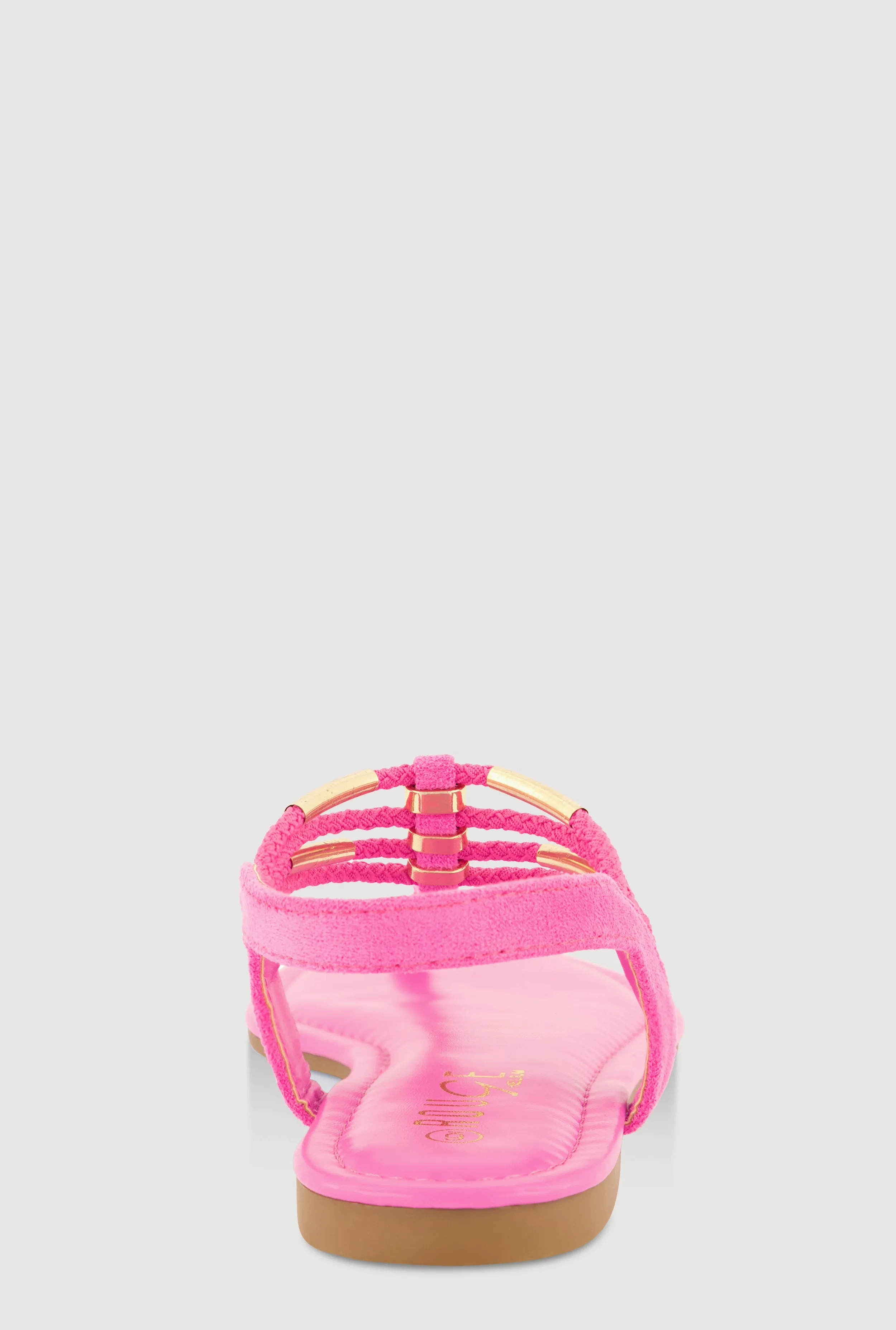 Metallic Pendant Ankle Strap Thong Sandals sold by Rainbow product image thumbnail 3