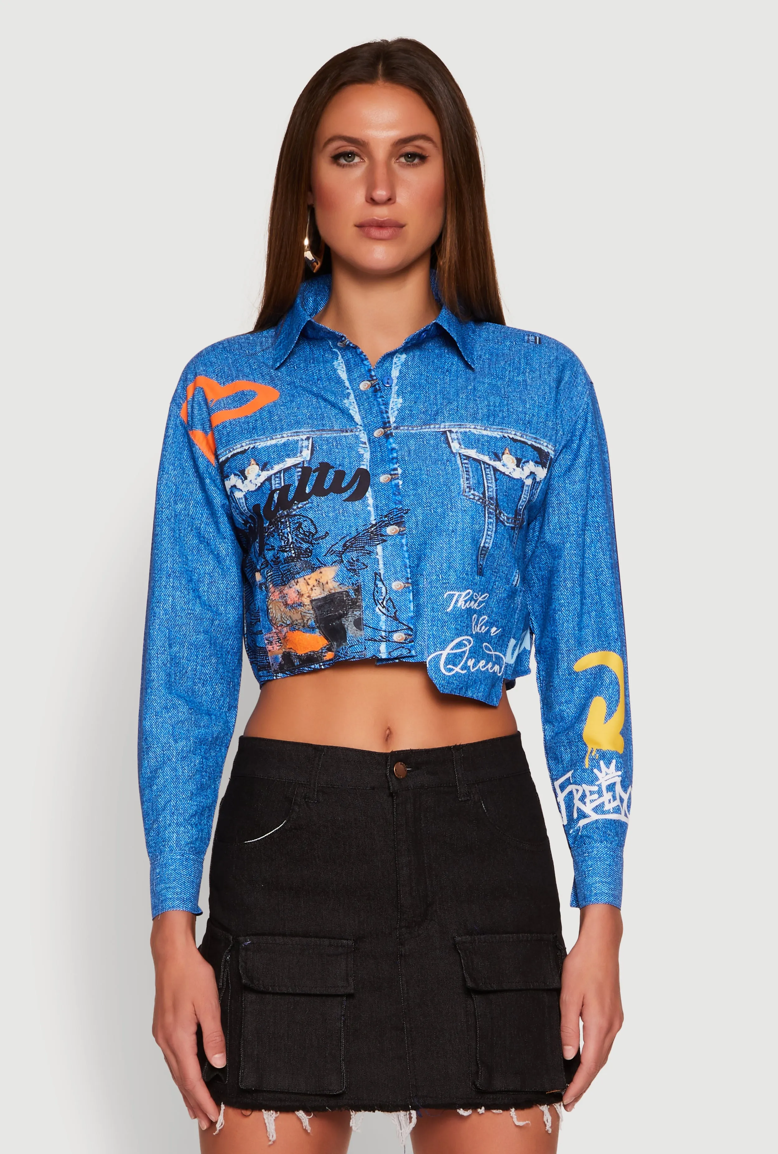 Royalty Graffiti Print Crop Top sold by Rainbow product image thumbnail 2