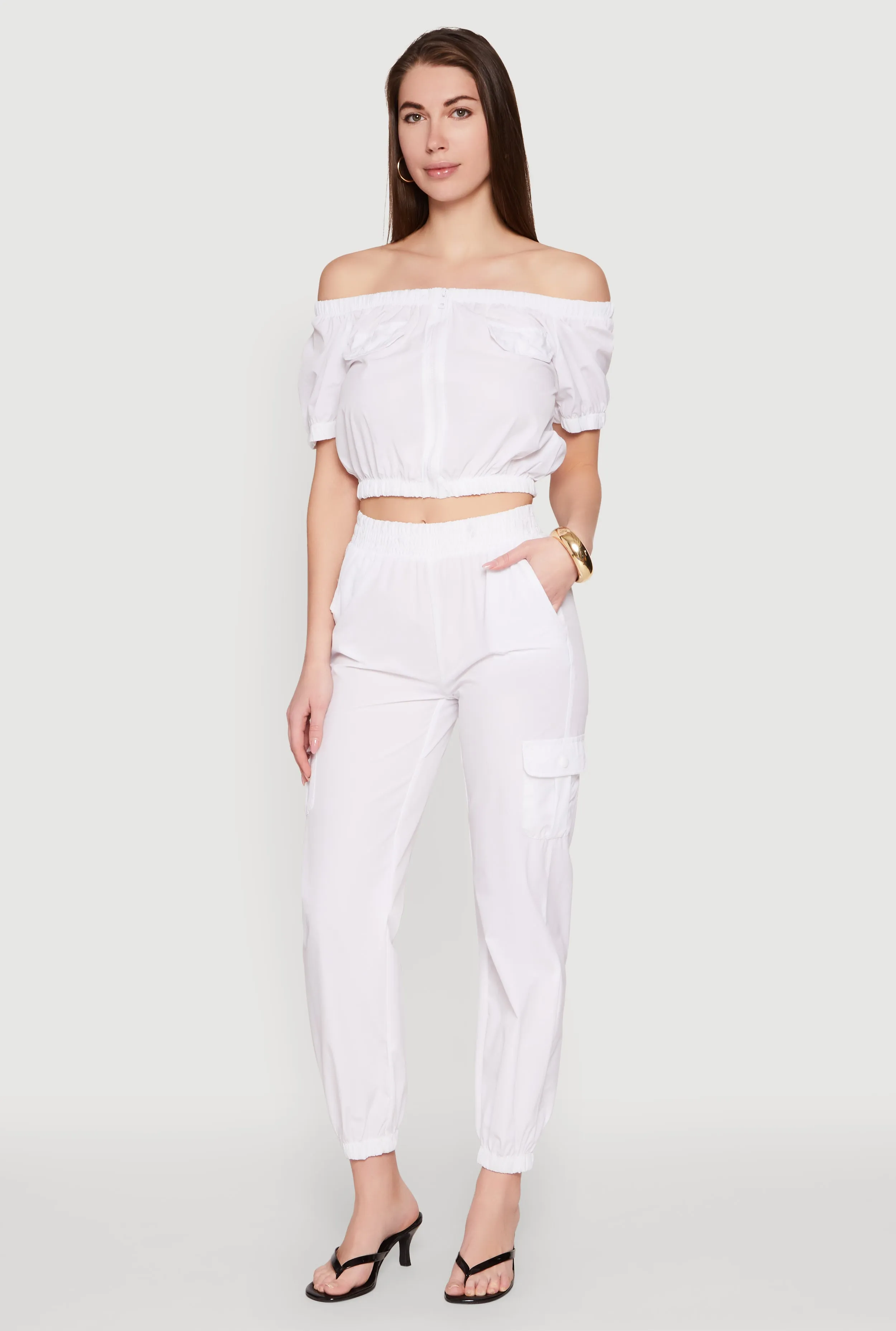 Elastic Waist Cargo Joggers sold by Rainbow