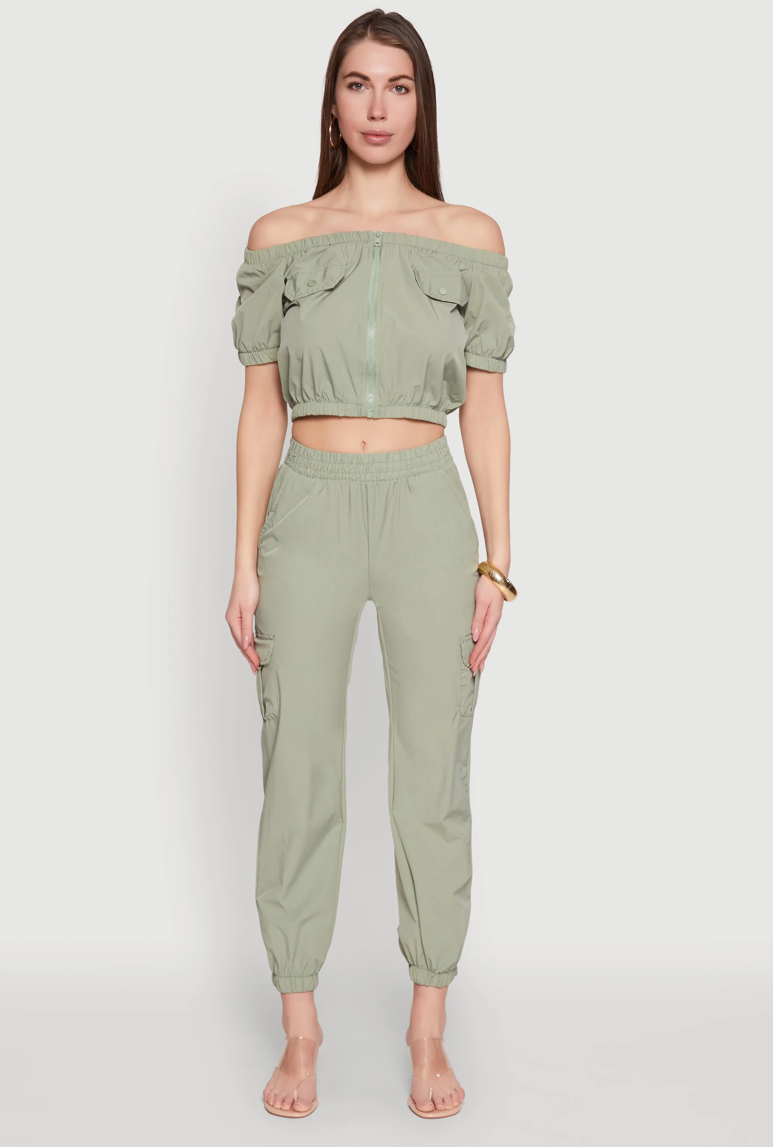 Elastic Waist Cargo Joggers sold by Rainbow product image thumbnail 2