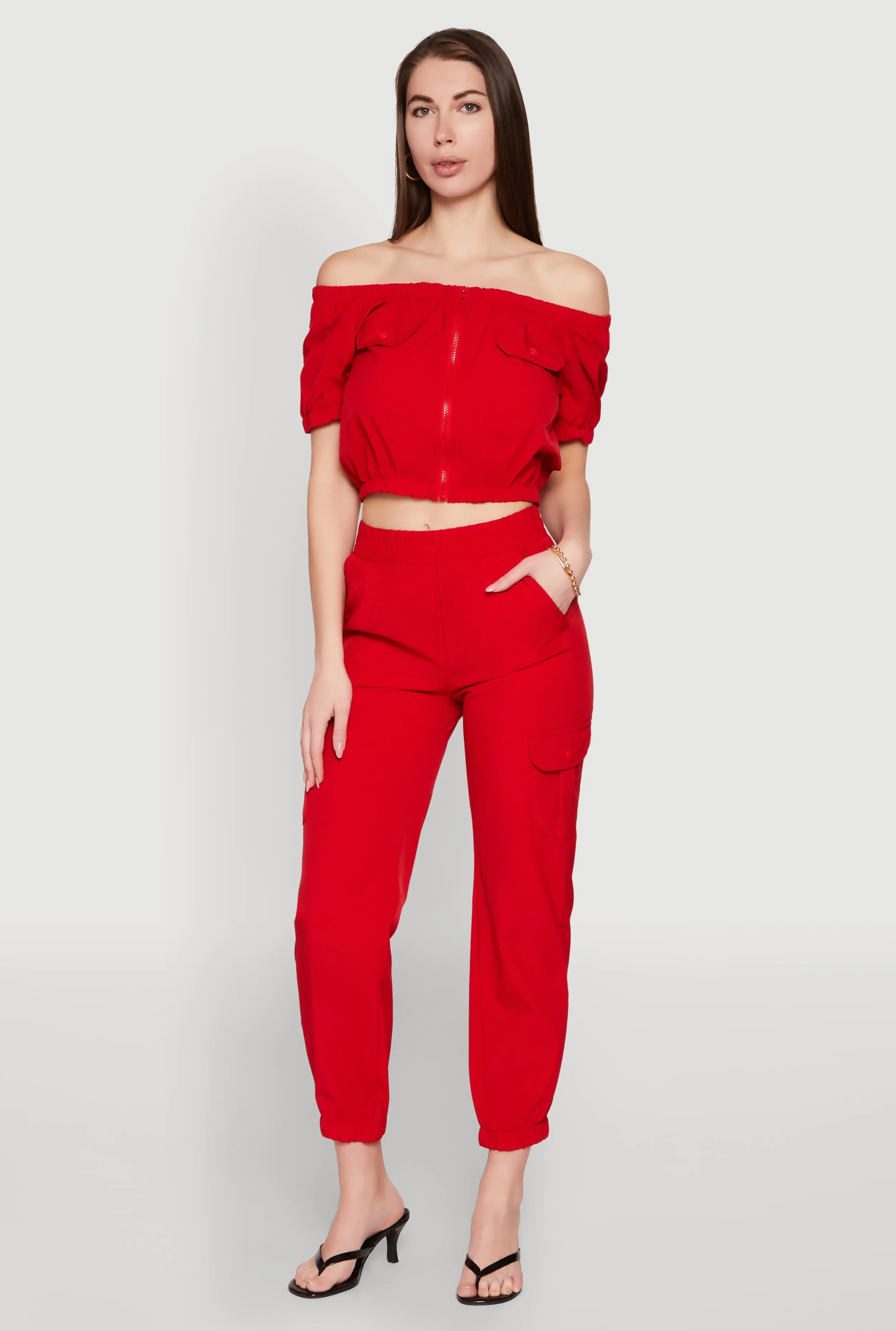 Elastic Waist Cargo Joggers sold by Rainbow