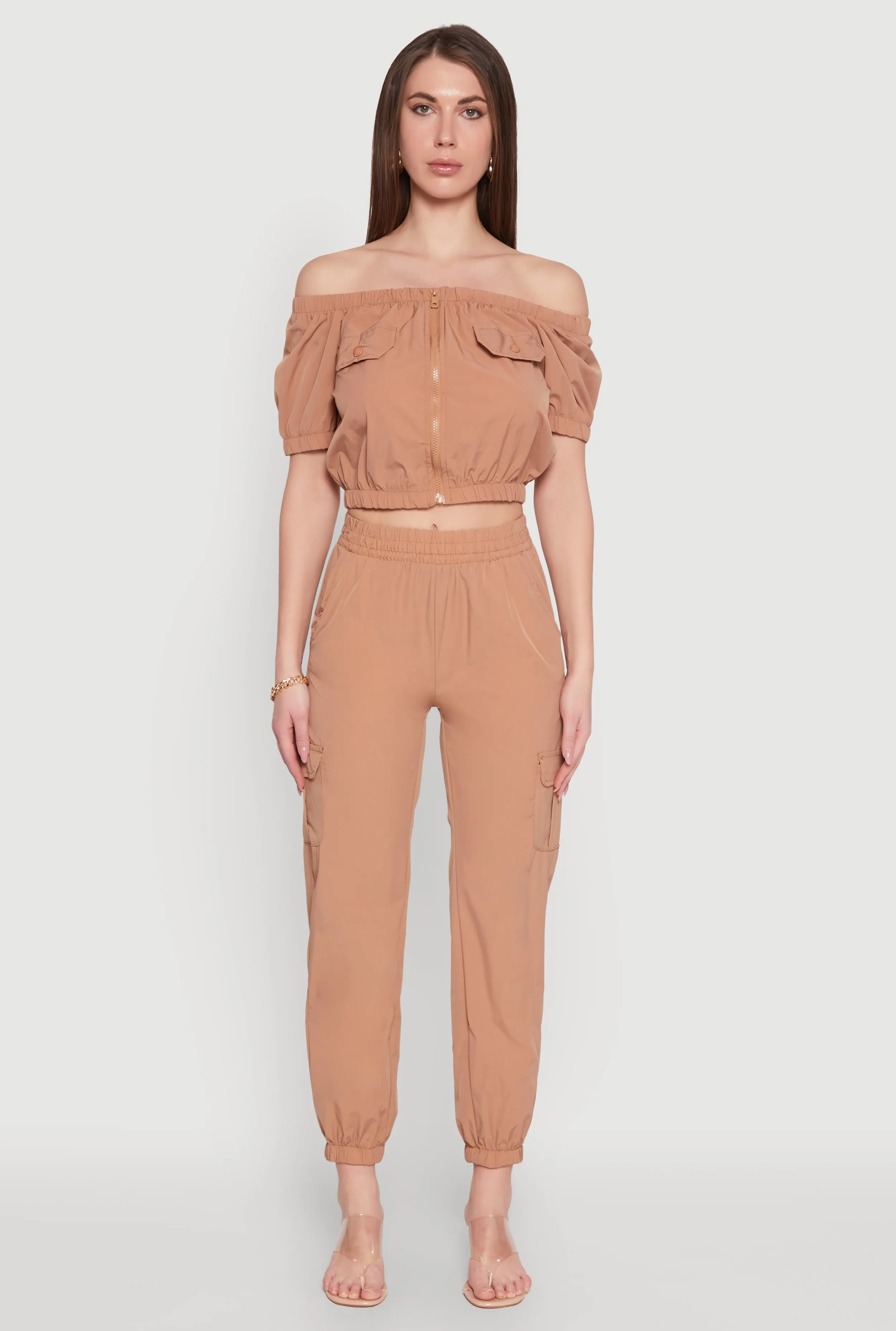 Elastic Waist Cargo Joggers sold by Rainbow product image thumbnail 2