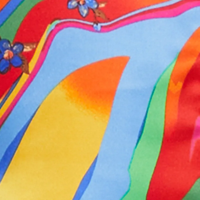 Plus Size Satin Psychedelic Floral Print Shorts sold by Rainbow product image thumbnail 4