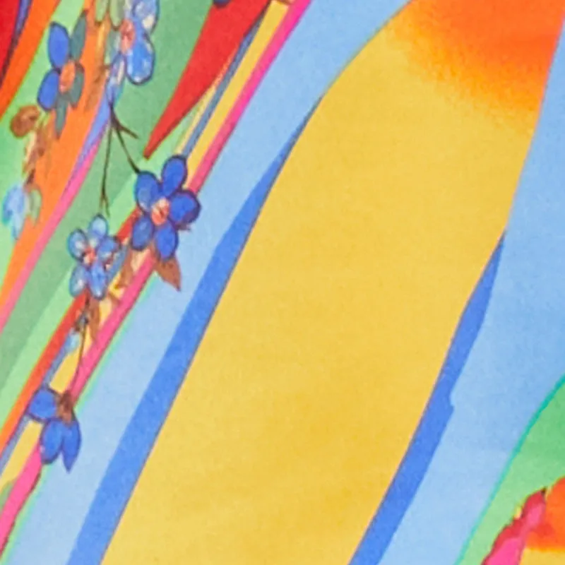 Plus Size Satin Psychedelic Floral Print Shirt sold by Rainbow product image thumbnail 4