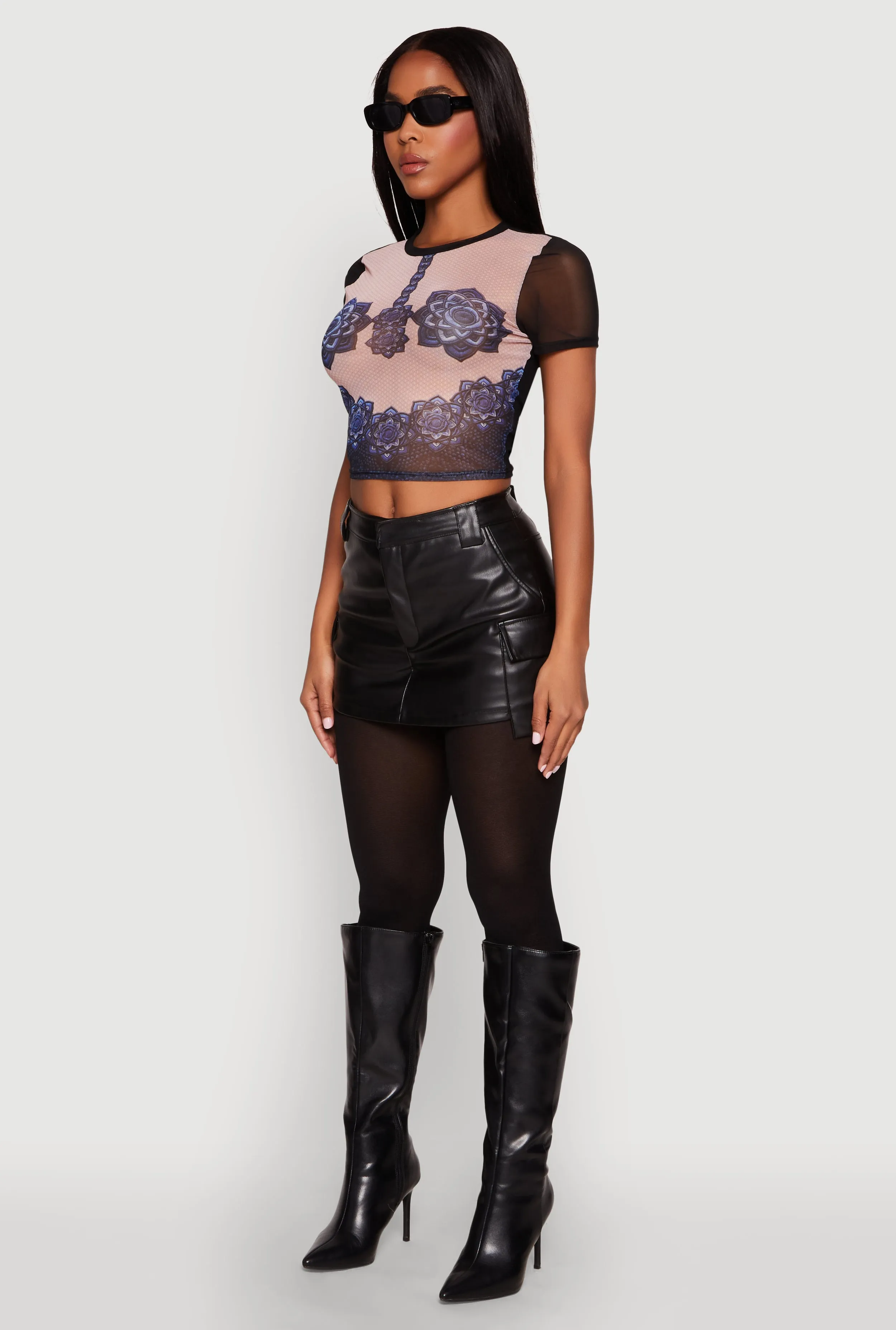 Graphic Print Mesh Top sold by Rainbow product image thumbnail 5