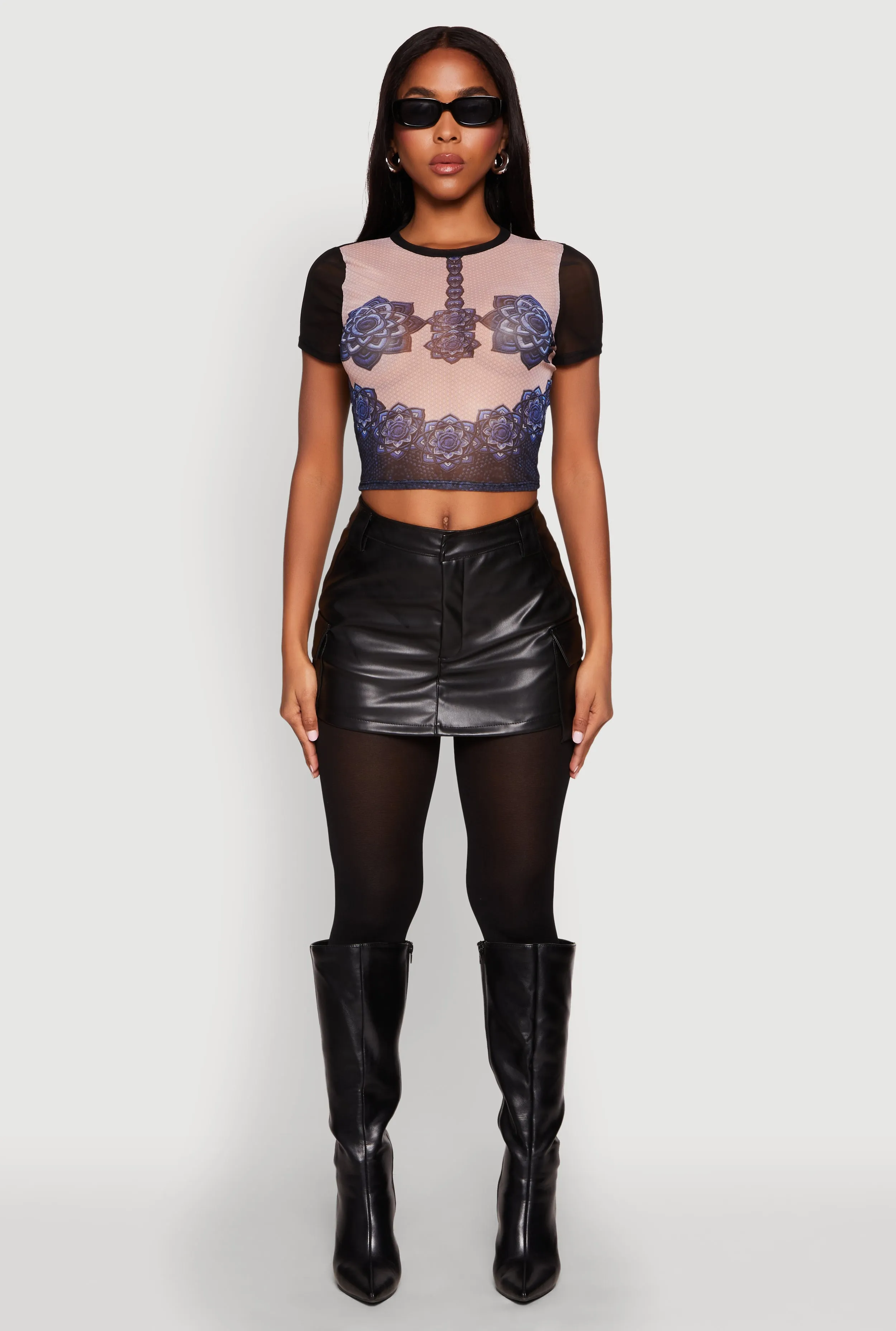 Graphic Print Mesh Top sold by Rainbow product image thumbnail 3